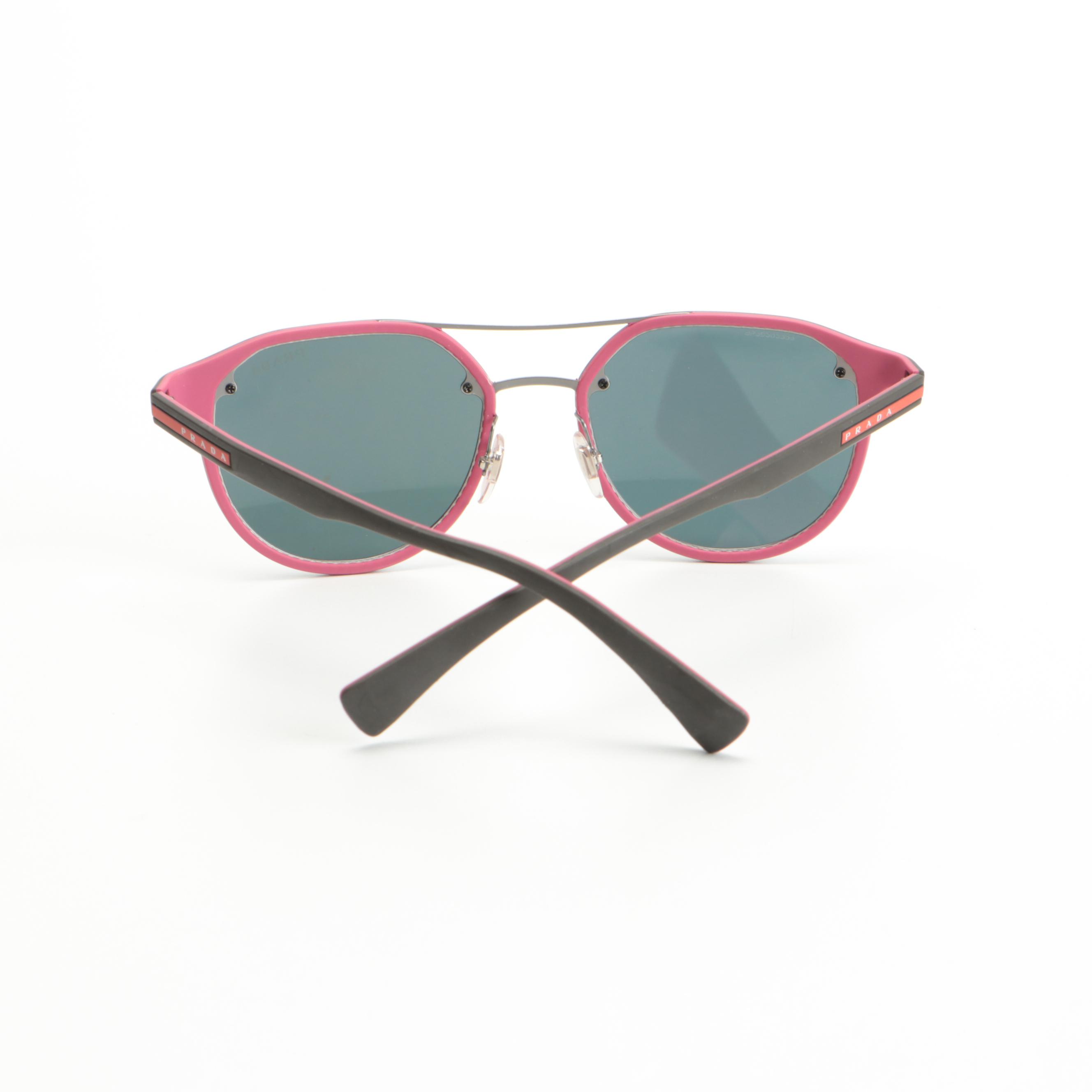 Prada SPS 55S Matte Two-Tone Mirrored Sunglasses