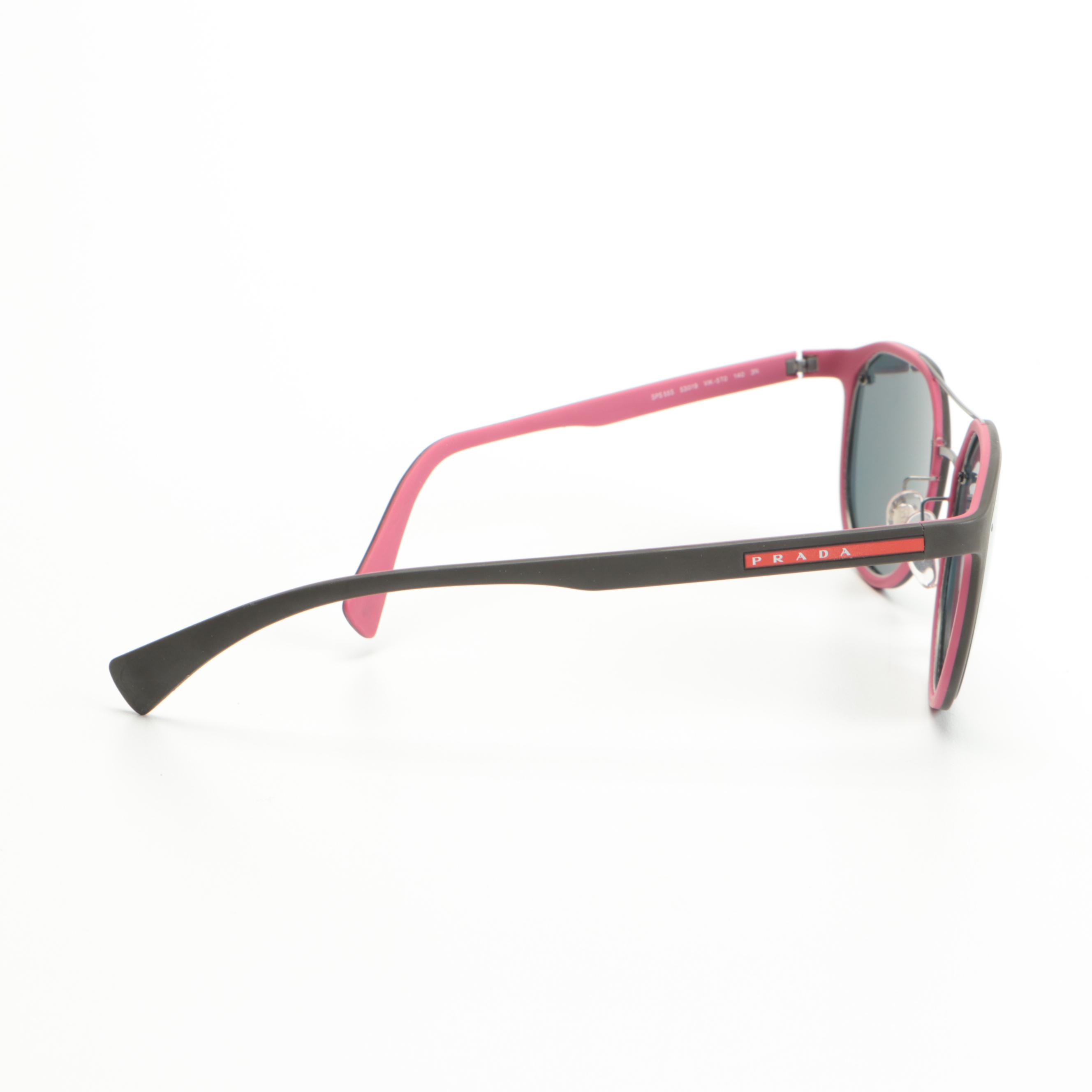 Prada SPS 55S Matte Two-Tone Mirrored Sunglasses