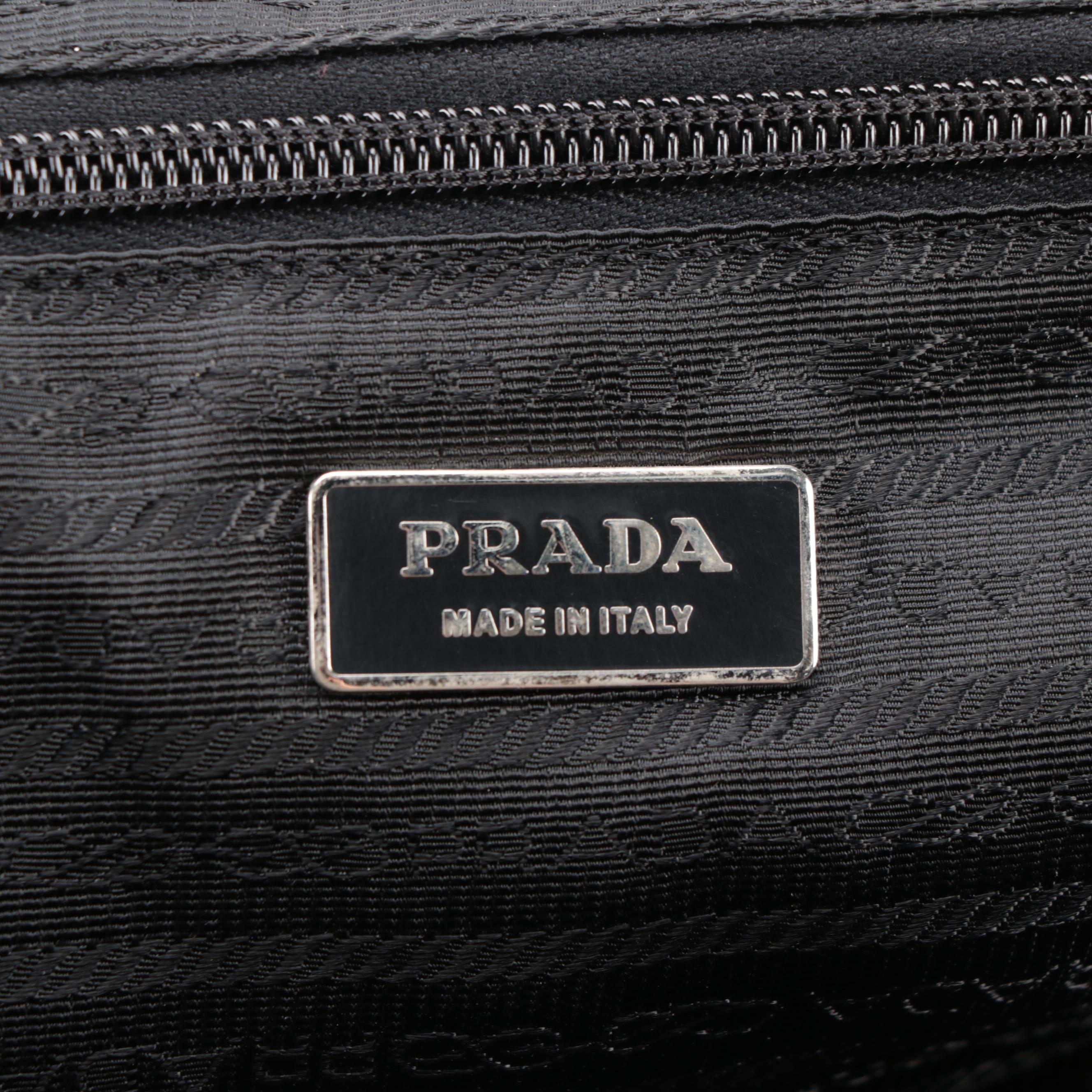 Prada Duffle Bag in Black Tessuto Nylon and Saffiano Leather