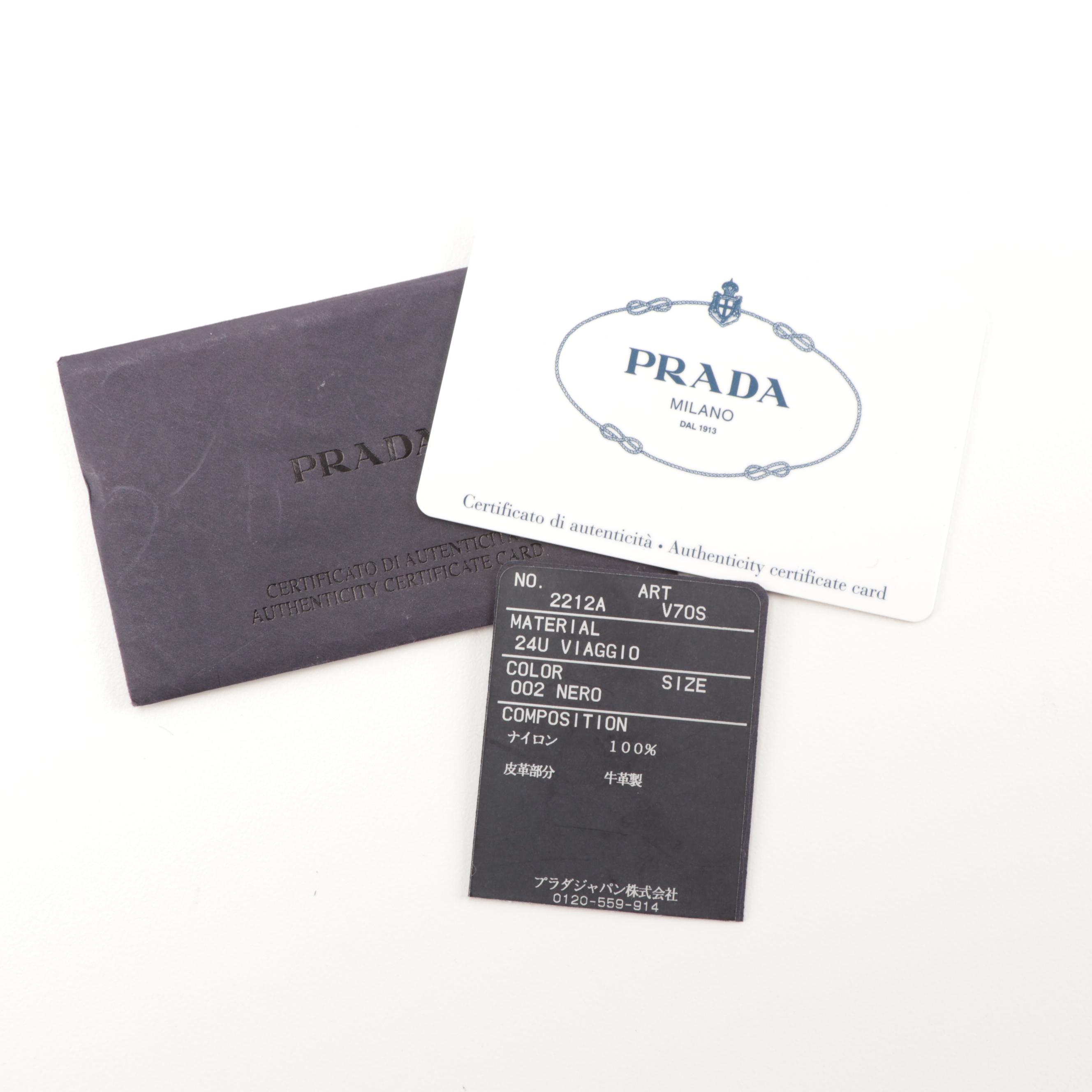 Prada Duffle Bag in Black Tessuto Nylon and Saffiano Leather