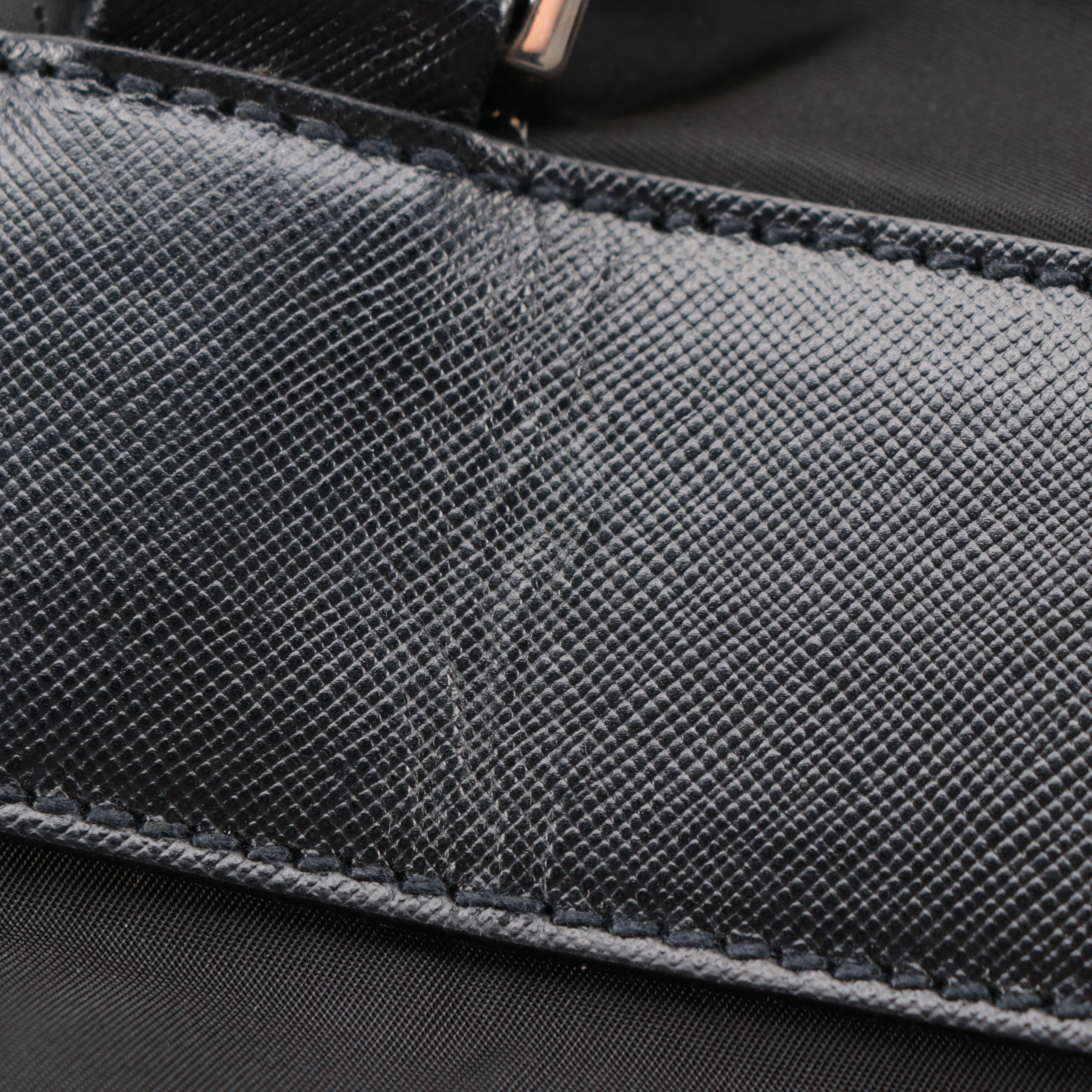 Prada Duffle Bag in Black Tessuto Nylon and Saffiano Leather