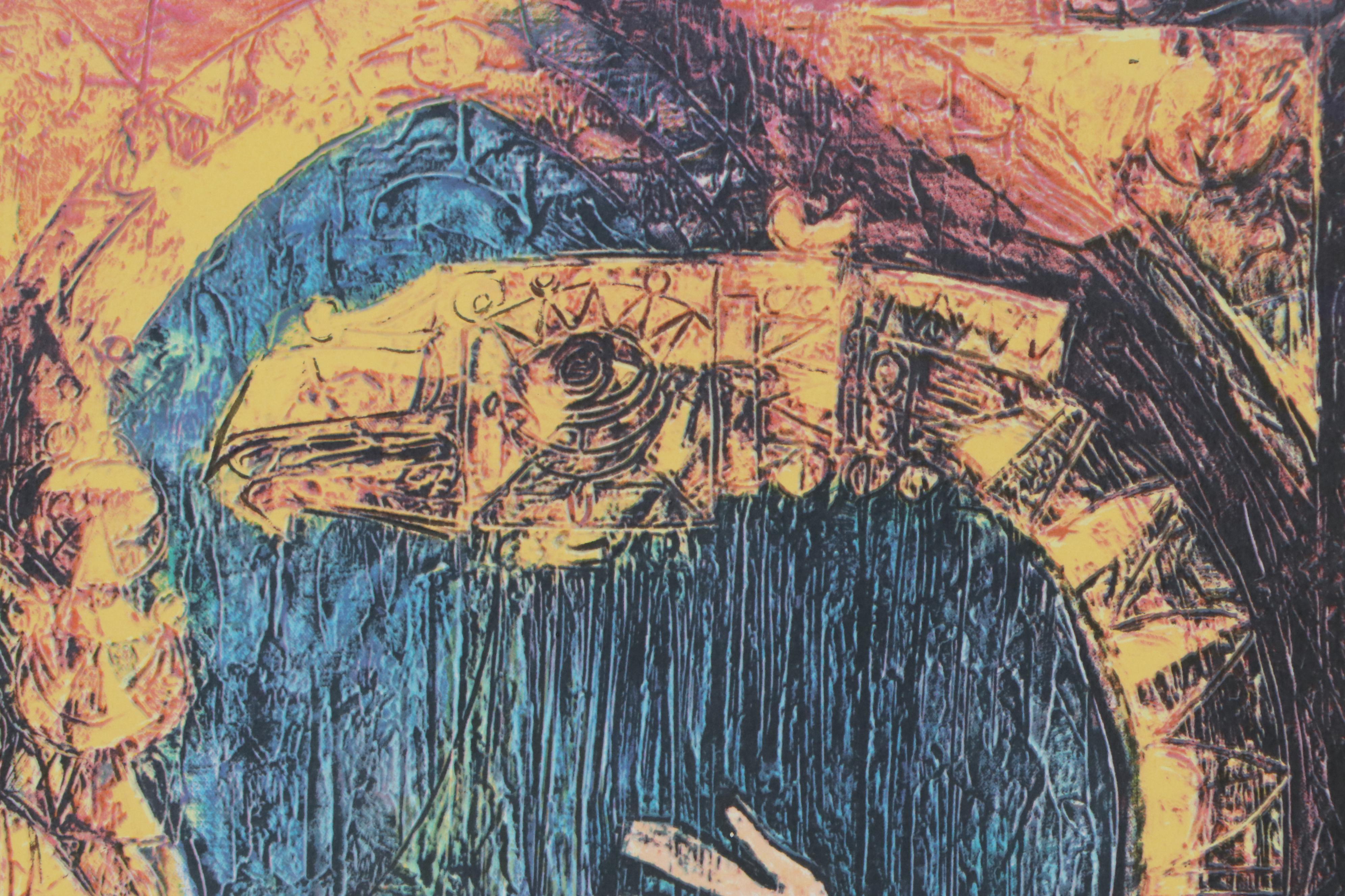 Yossi Stern Figural Lithograph, Mid-20th Century