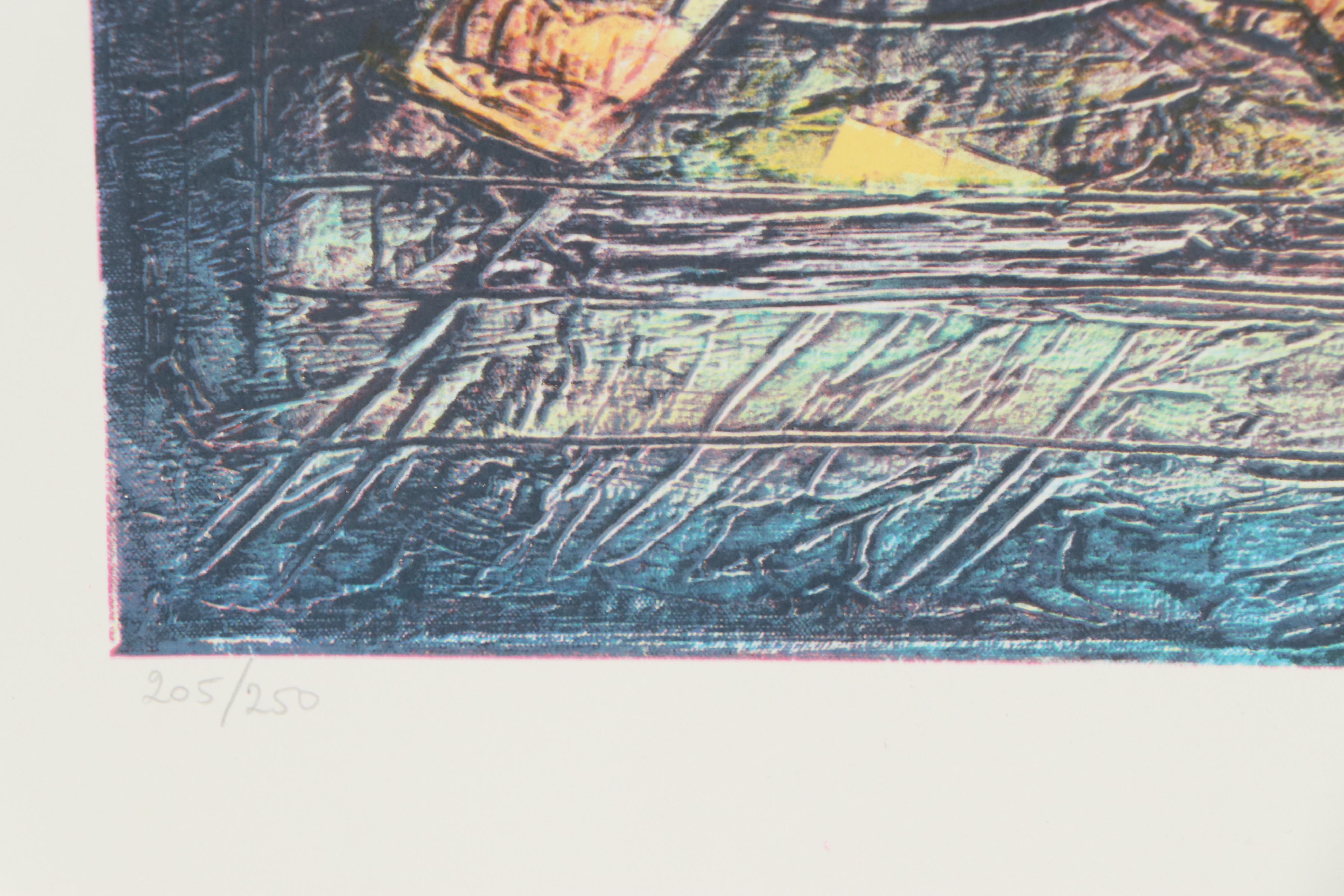 Yossi Stern Figural Lithograph, Mid-20th Century