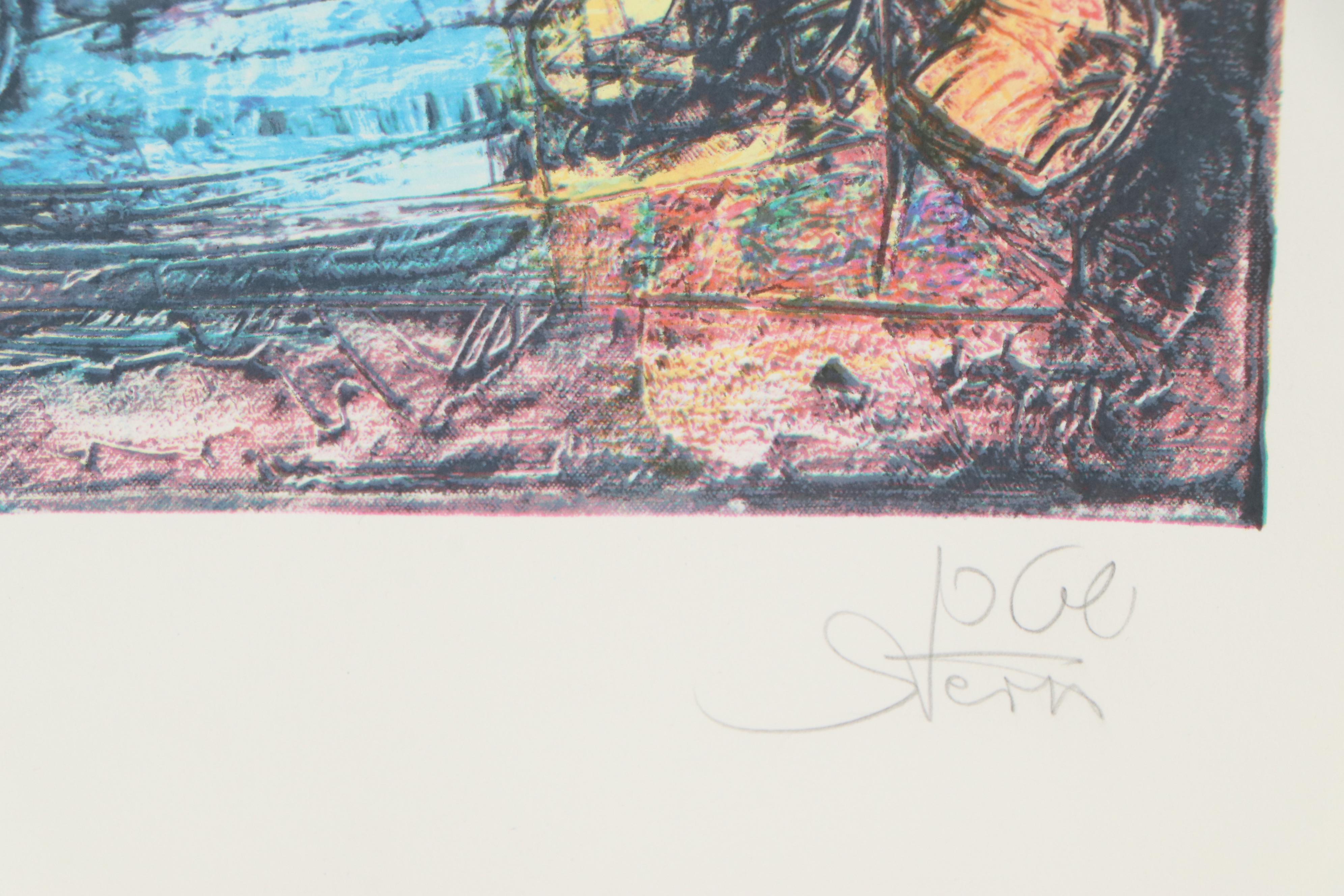 Yossi Stern Figural Lithograph, Mid-20th Century