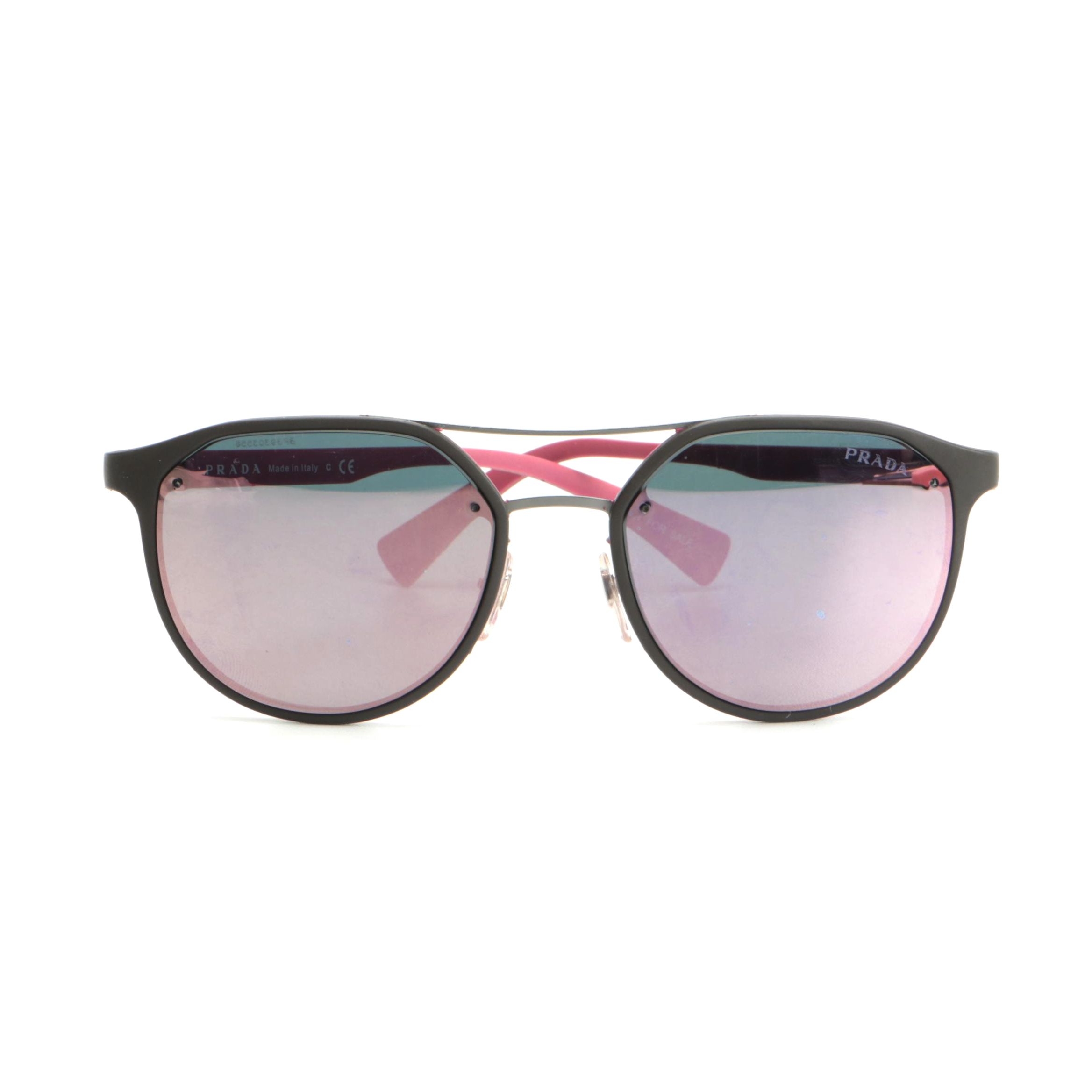Prada SPS 55S Matte Two-Tone Mirrored Sunglasses