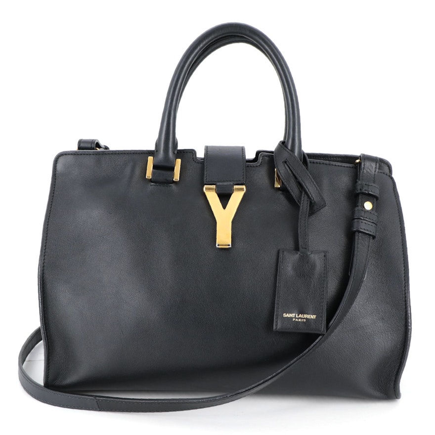 Saint Laurent Cabas Chyc Black Leather Two-Way Bag