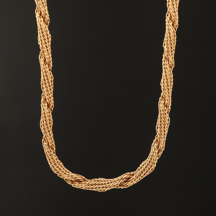 18K Twisted Fancy Link Necklace