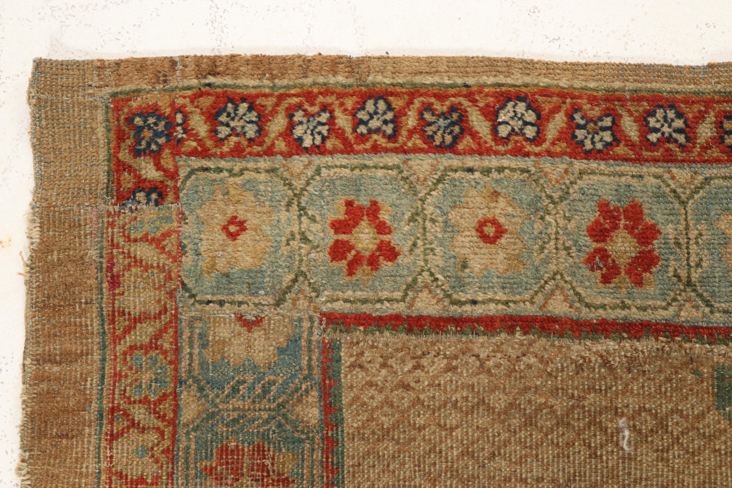 3'7 x 3'8 Hand-Knotted Northwest Persian Bakhshayesh Rug, 1910s