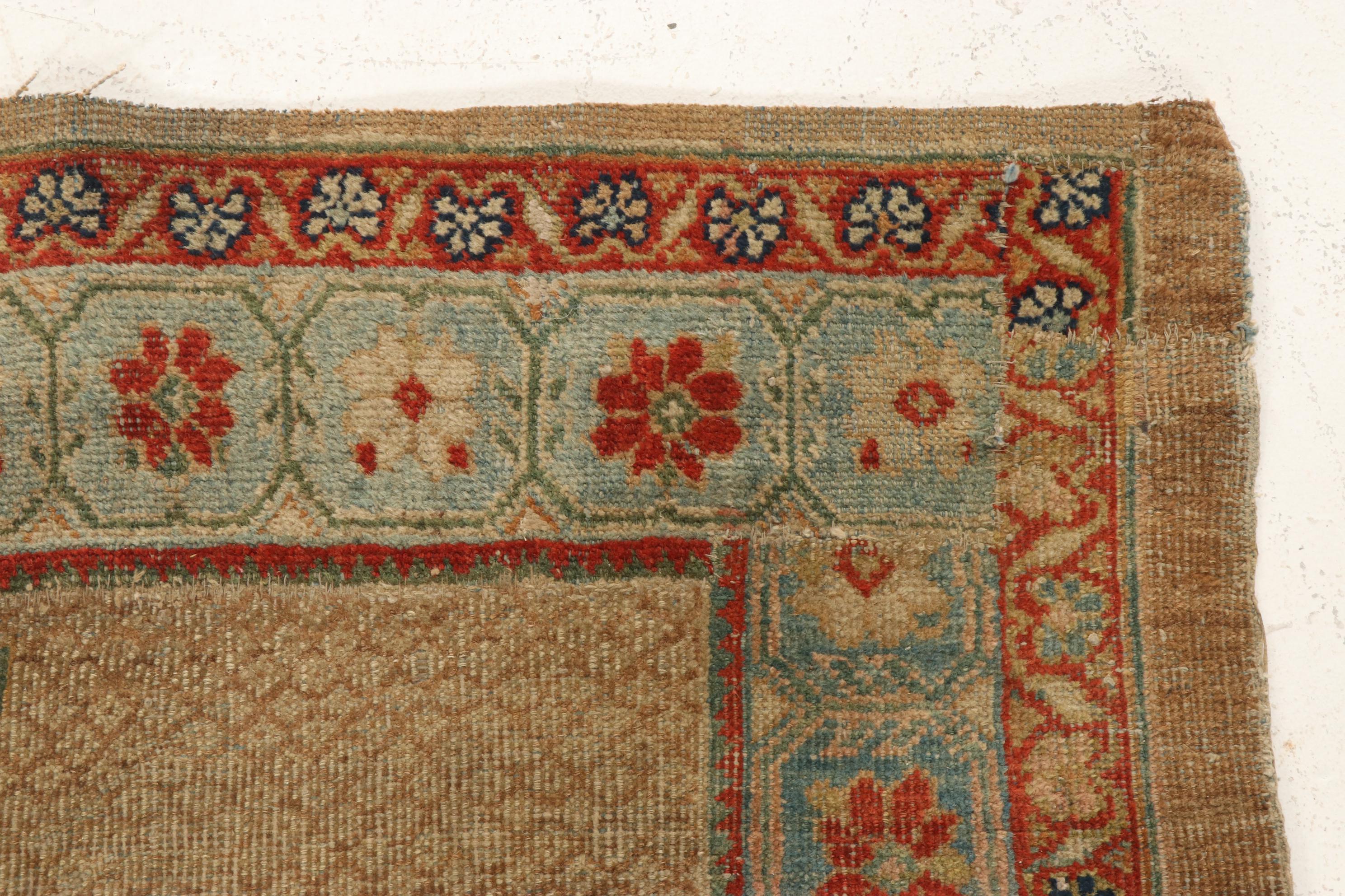 3'7 x 3'8 Hand-Knotted Northwest Persian Bakhshayesh Rug, 1910s