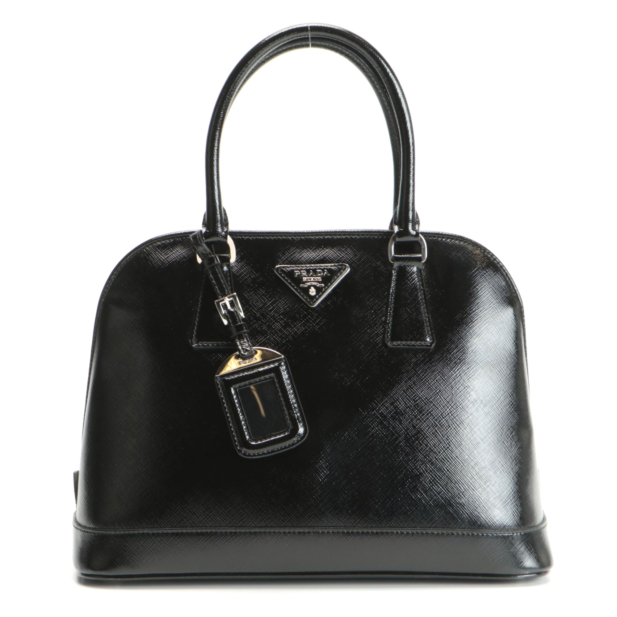 Prada Black Saffiano Patent Leather Handbag