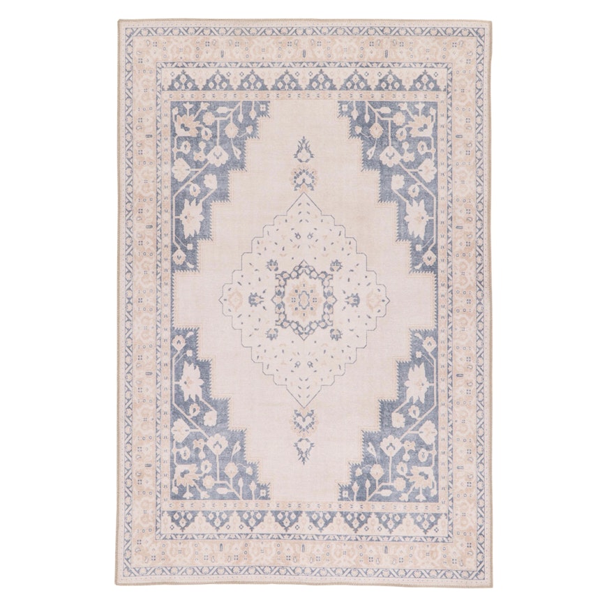 4'10 x 7'4 Machine Made Indo-Persian Tabriz Printed Rug, 2010s