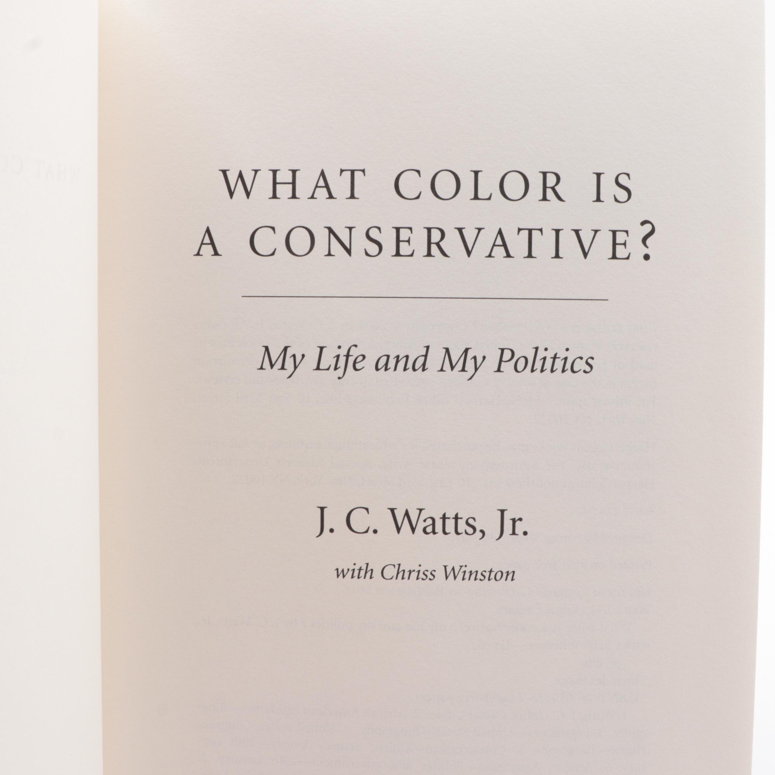 Signed First Editions "A Republic" and "What Color is a Conservative?"