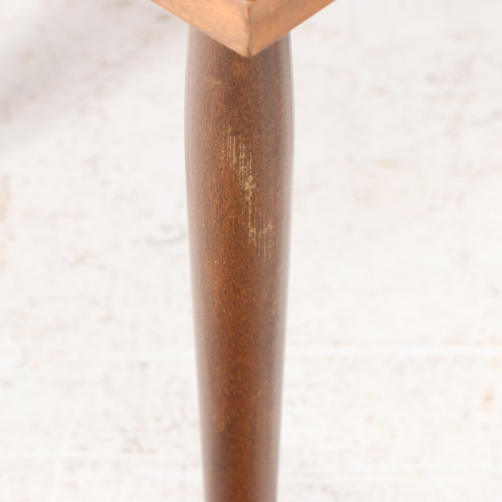 Jon Matin Mosaic Glass Top Walnut Nesting Tables, Mid-20th Century