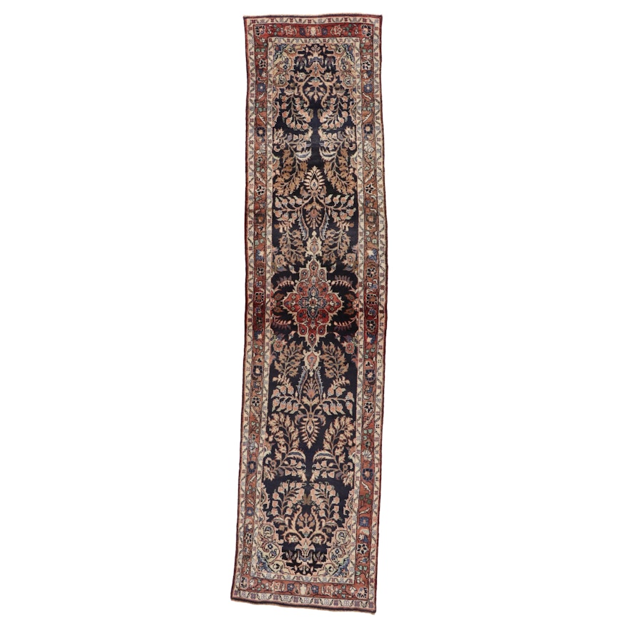 2'9 x 12'5 Hand-Knotted Persian Lilihan Carpet Runner, 1970s