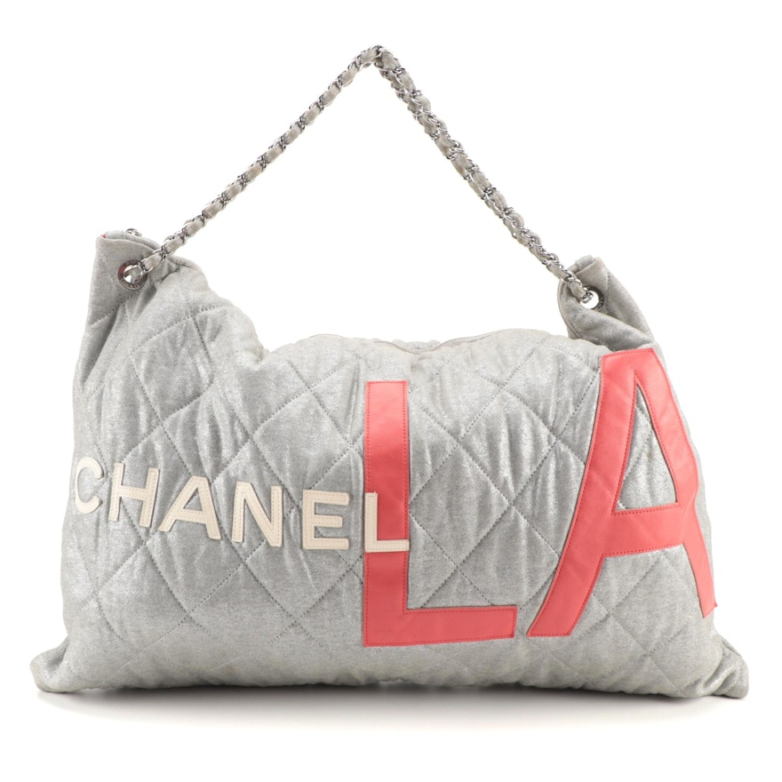 Chanel L.A. Cruise Tote in Quilted Metallic Jersey Knit