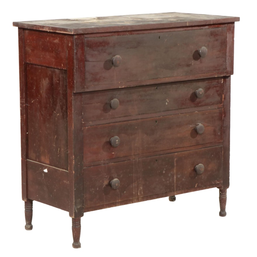 American Empire Four-Drawer Chest, Mid-19th Century