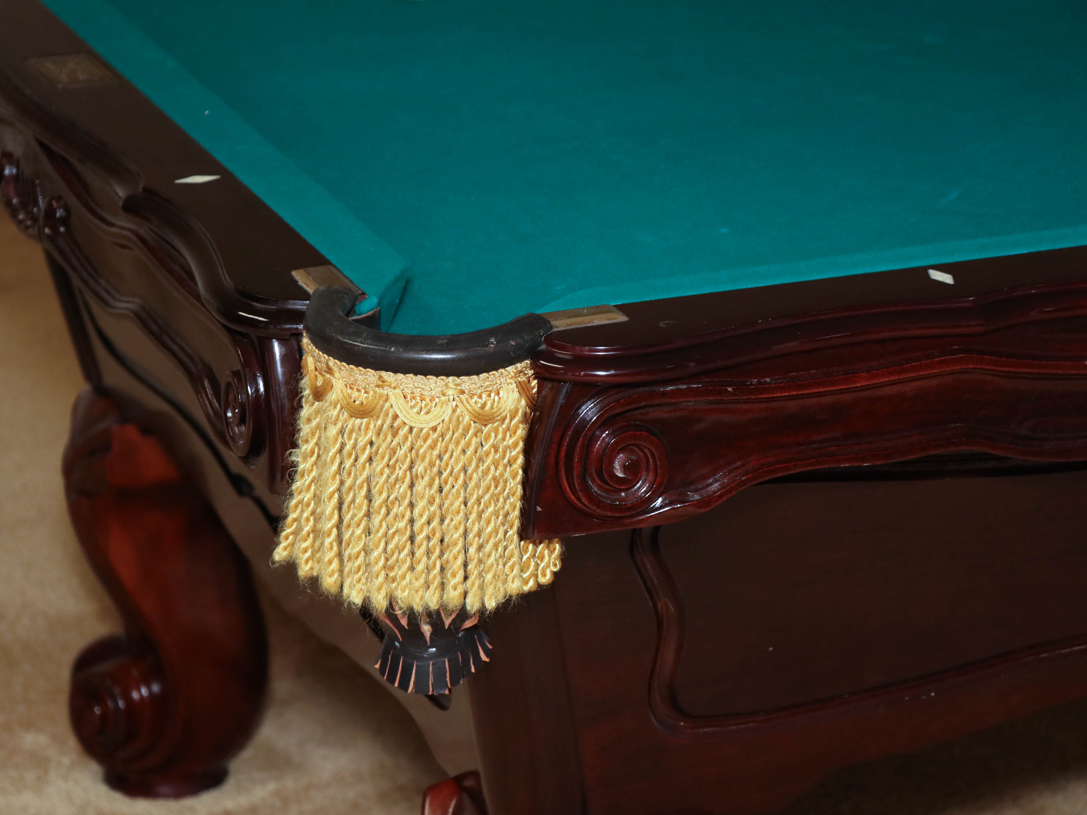 Brunswick "Orleans" Eight Foot Mahogany Billiard Table with Accessories