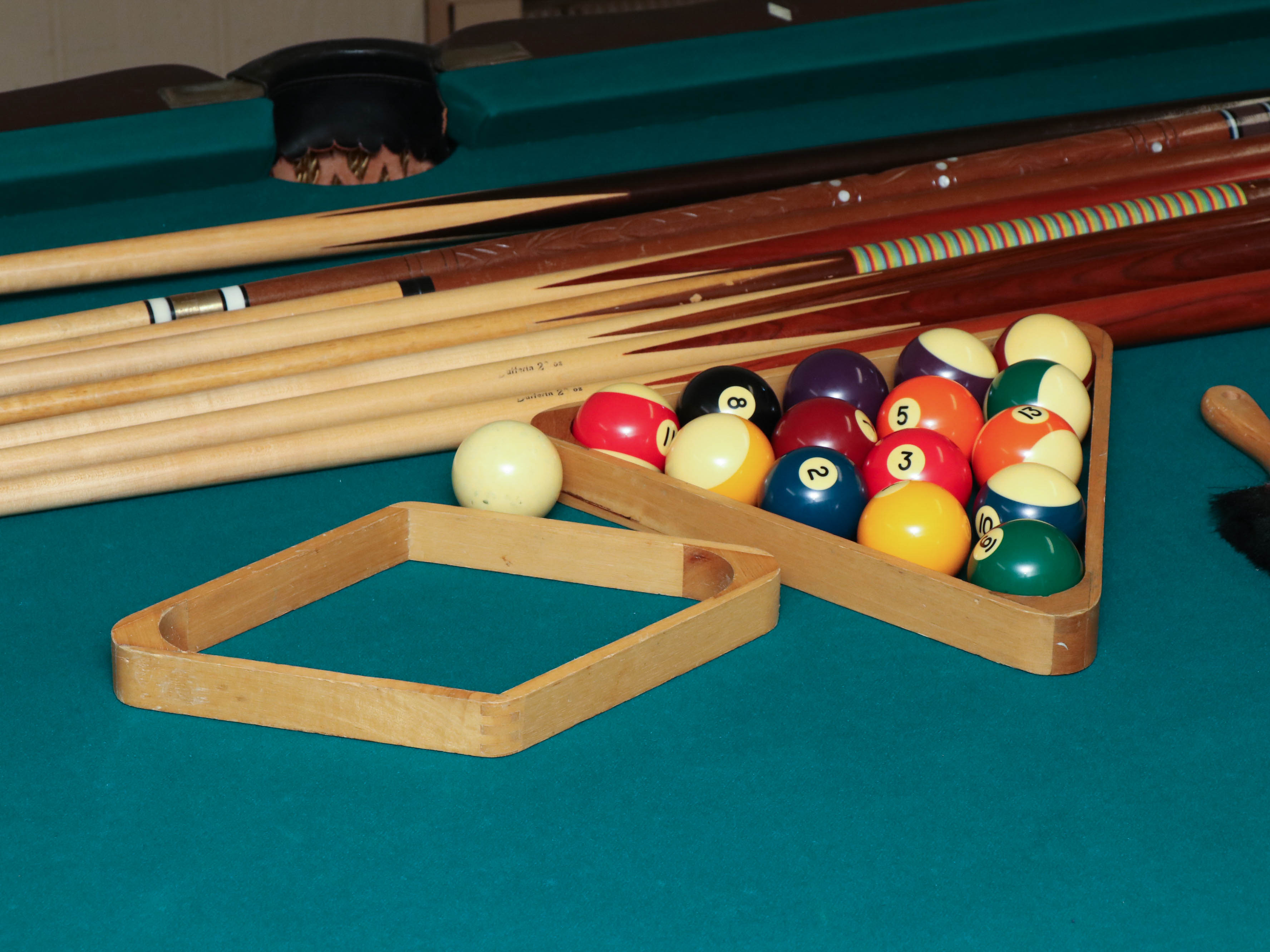 Brunswick "Orleans" Eight Foot Mahogany Billiard Table with Accessories