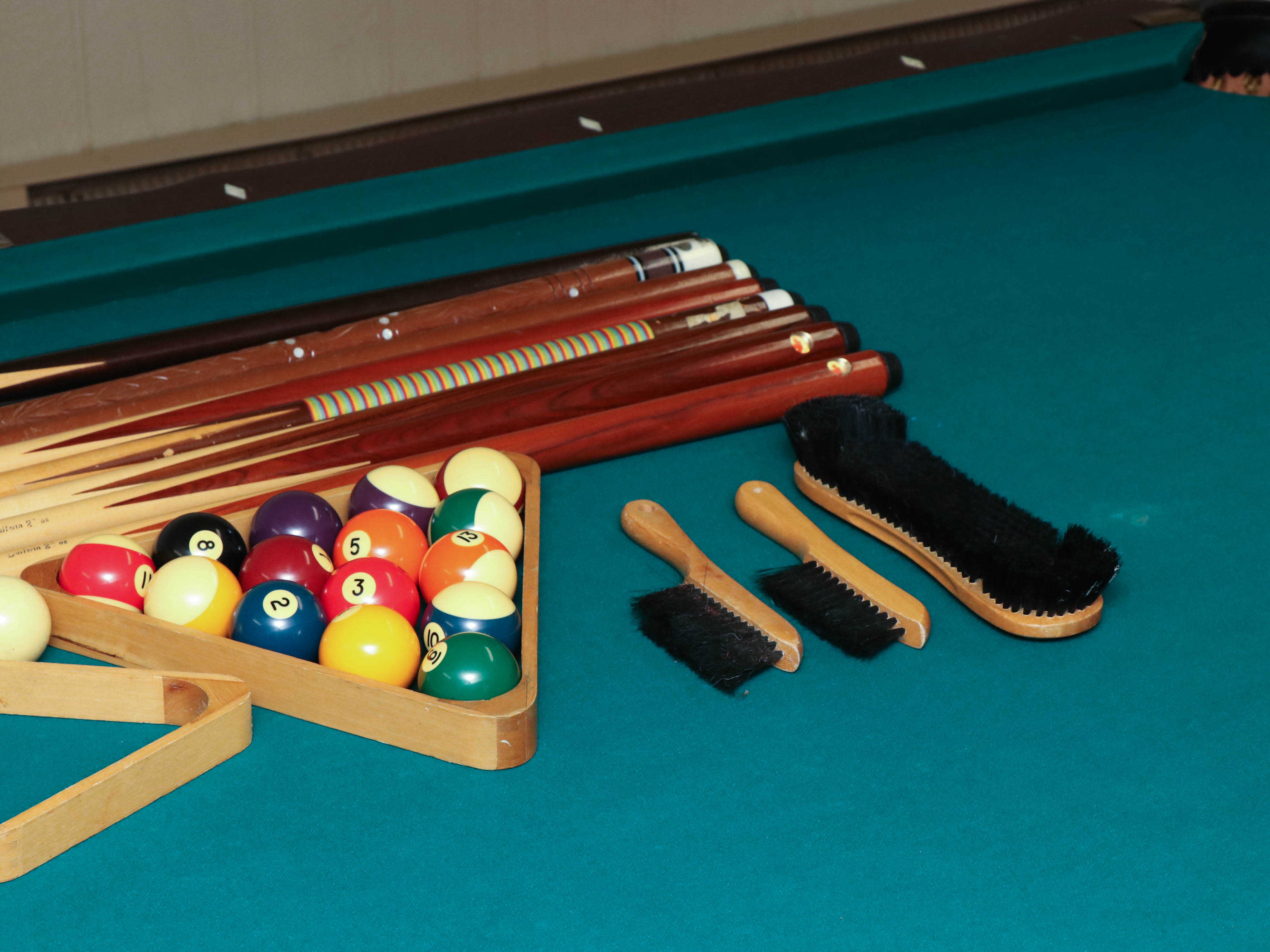 Brunswick "Orleans" Eight Foot Mahogany Billiard Table with Accessories