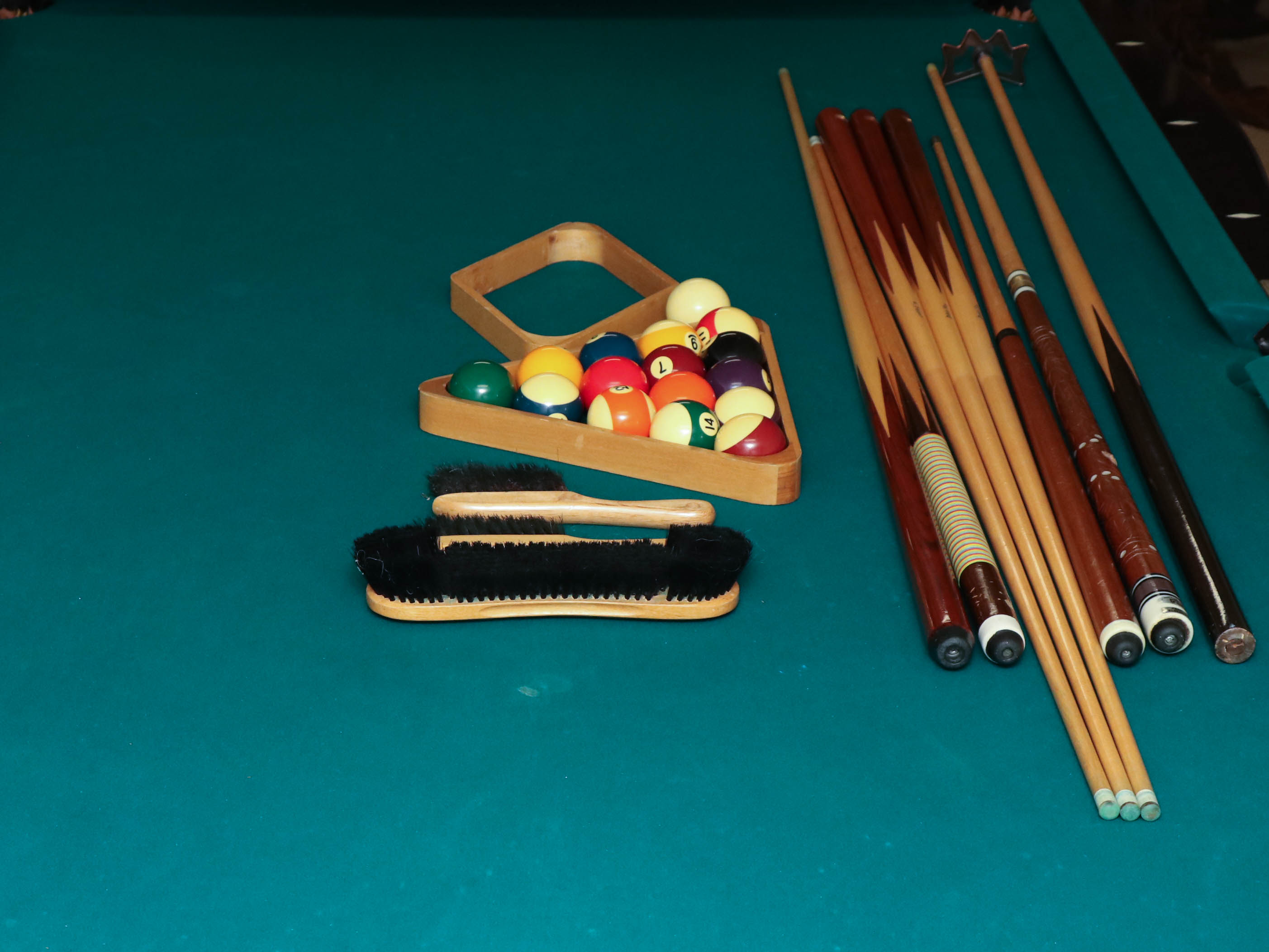 Brunswick "Orleans" Eight Foot Mahogany Billiard Table with Accessories