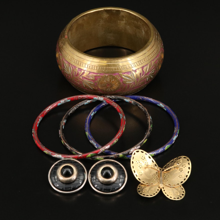Jewelry Selection Featuring Cloissoné Bangles