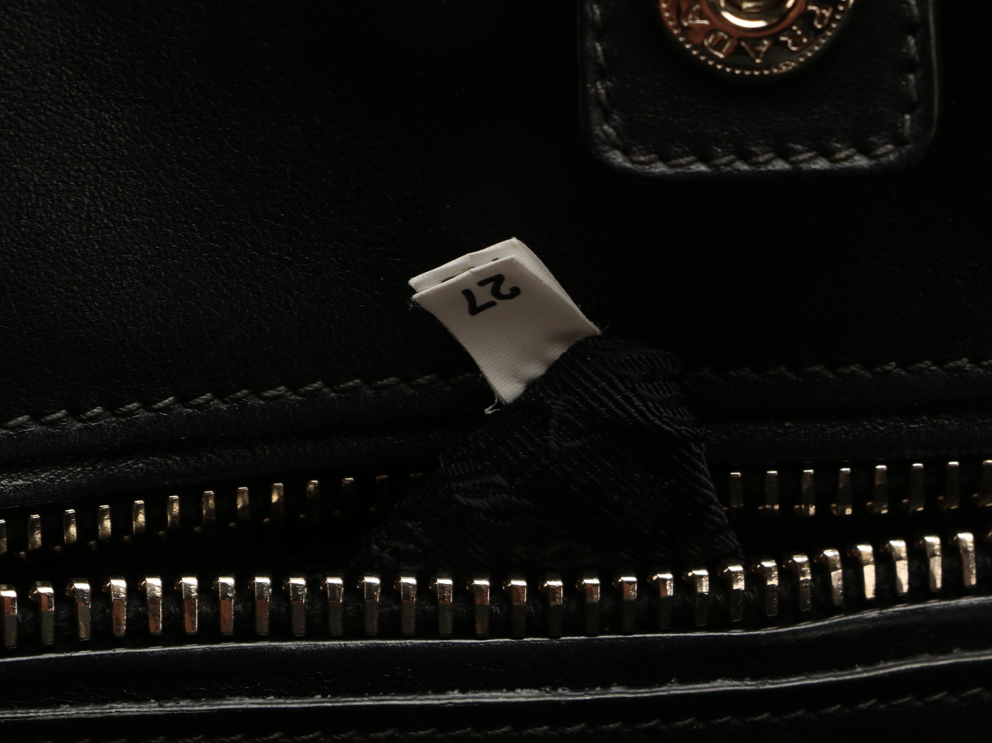 Prada Black Leather Two-Way Tote Bag