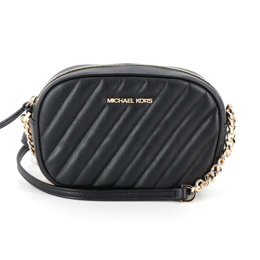 Micheal Kors Camera Bag in Black Faux Leather