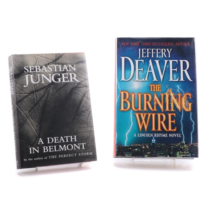 Signed First Editions "A Death in Belmont" and "The Burning Wire"