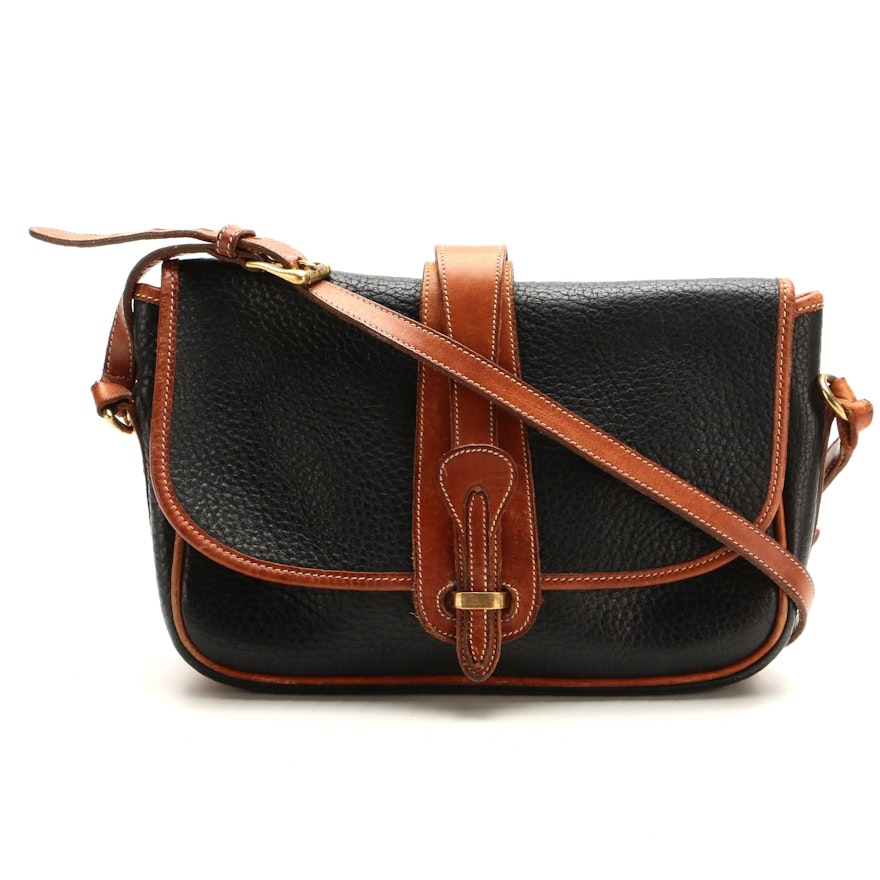 Dooney & Bourke Large Equestrian Crossbody in Black All-Weather Leather