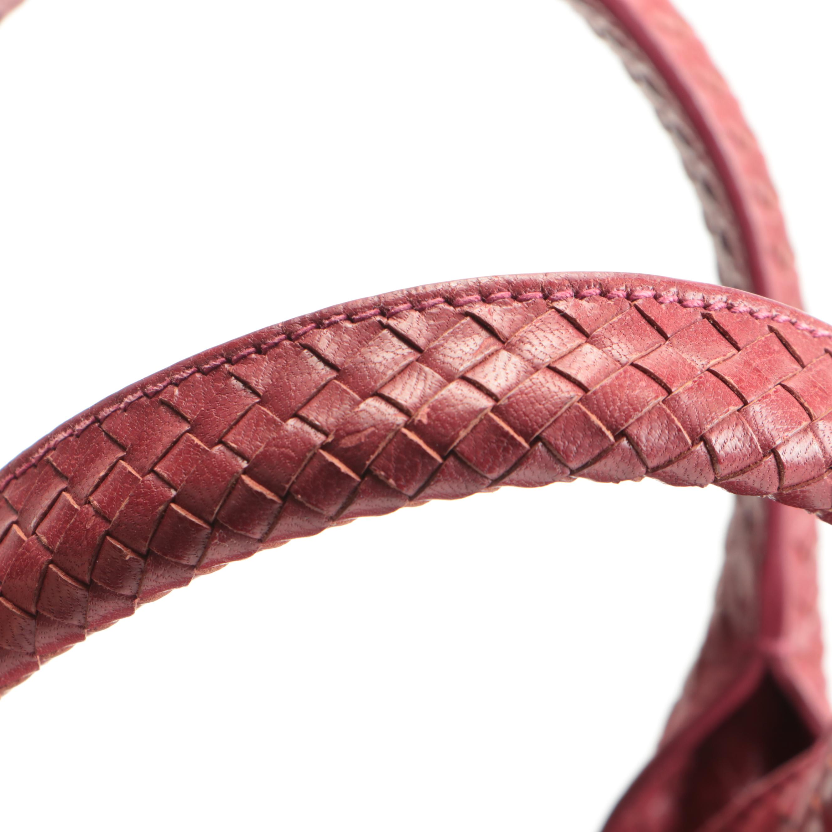 Prada Fringe Two-Way Satchel in Red Intecciato Leather