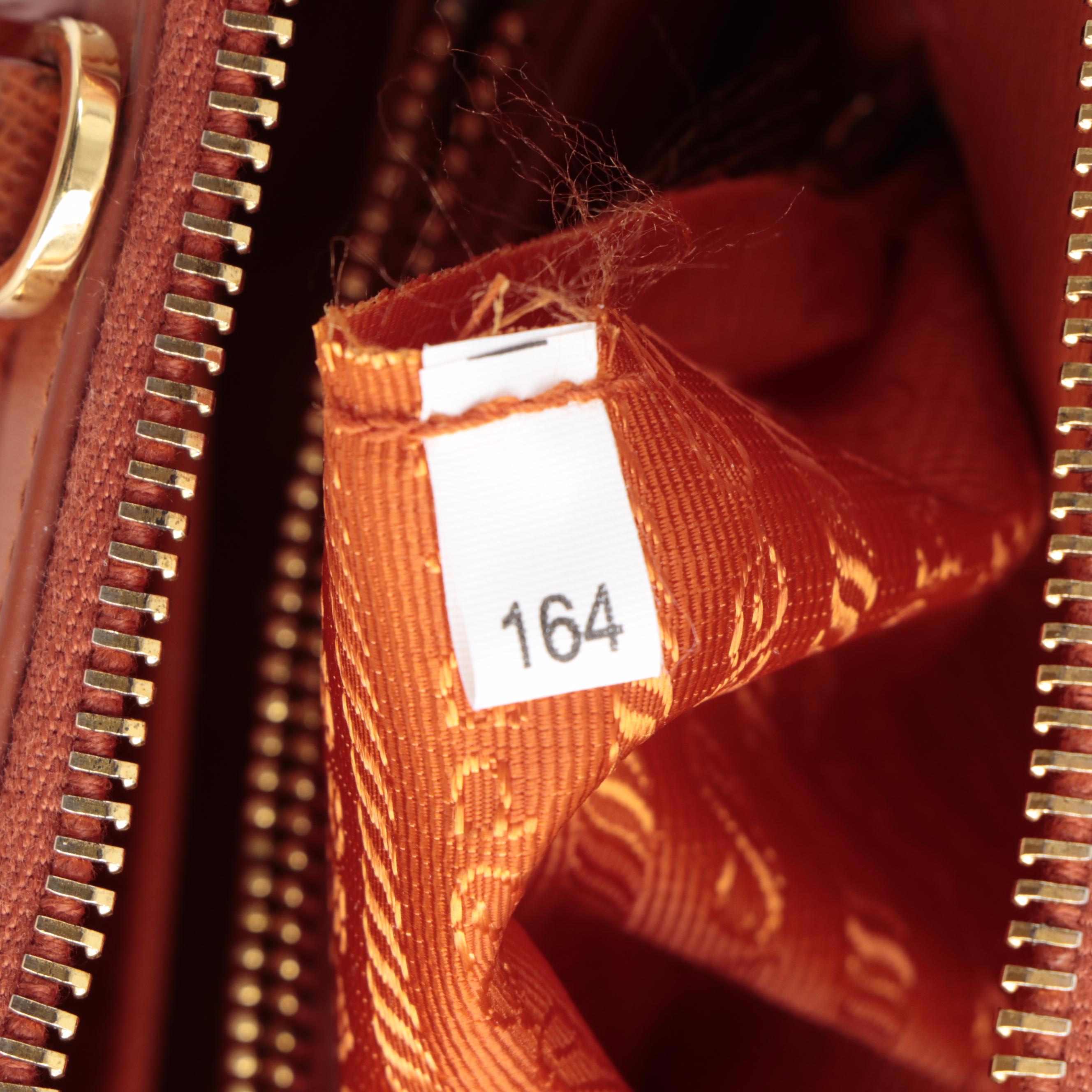 Prada Small Promenade Two-Way Bag in Orange Saffiano Leather