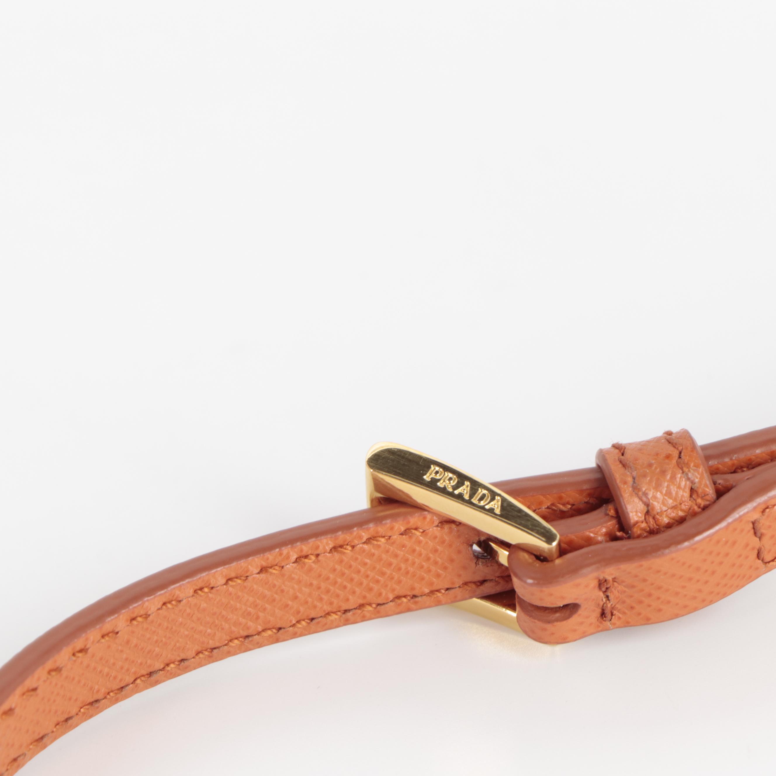 Prada Small Promenade Two-Way Bag in Orange Saffiano Leather