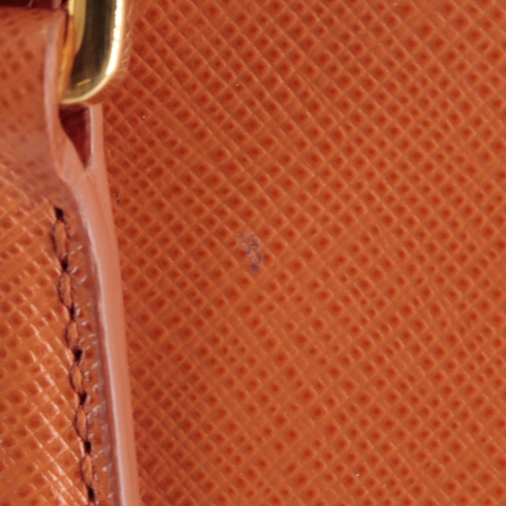 Prada Small Promenade Two-Way Bag in Orange Saffiano Leather