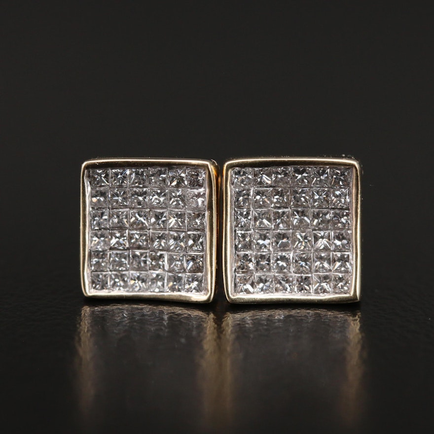 14K 1.25 CTW Diamond Cluster Earrings