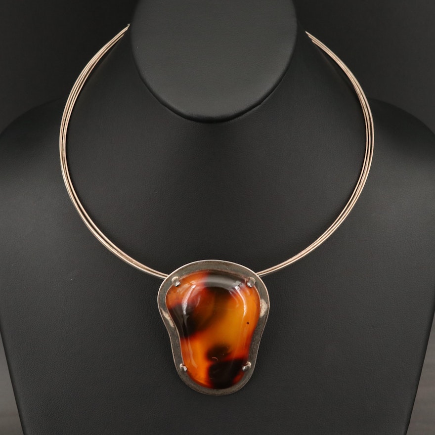 Mariusz Gliwinski Sterling Silver Amber Necklace