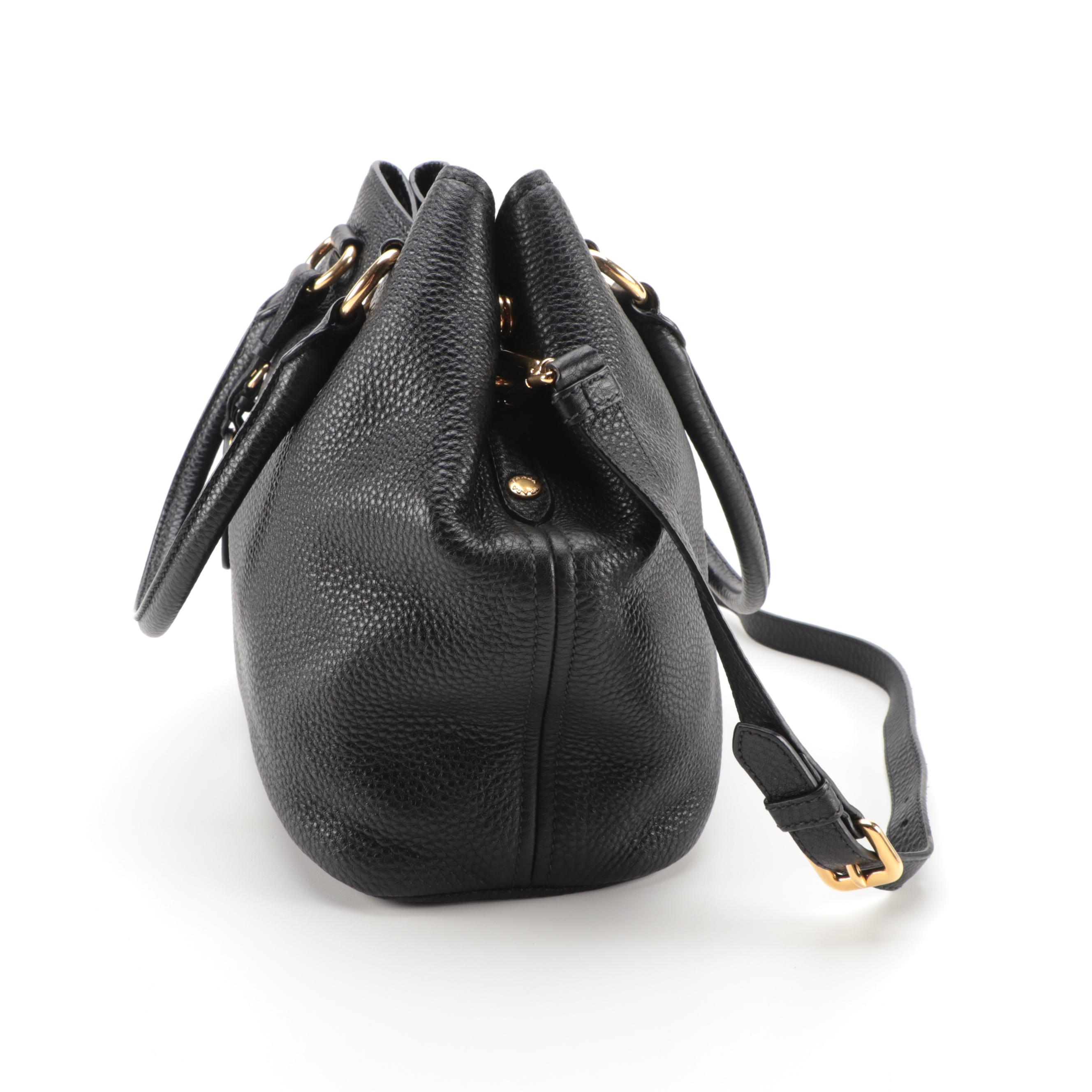 Prada Black Vitello Daino Leather Two-Way Bag