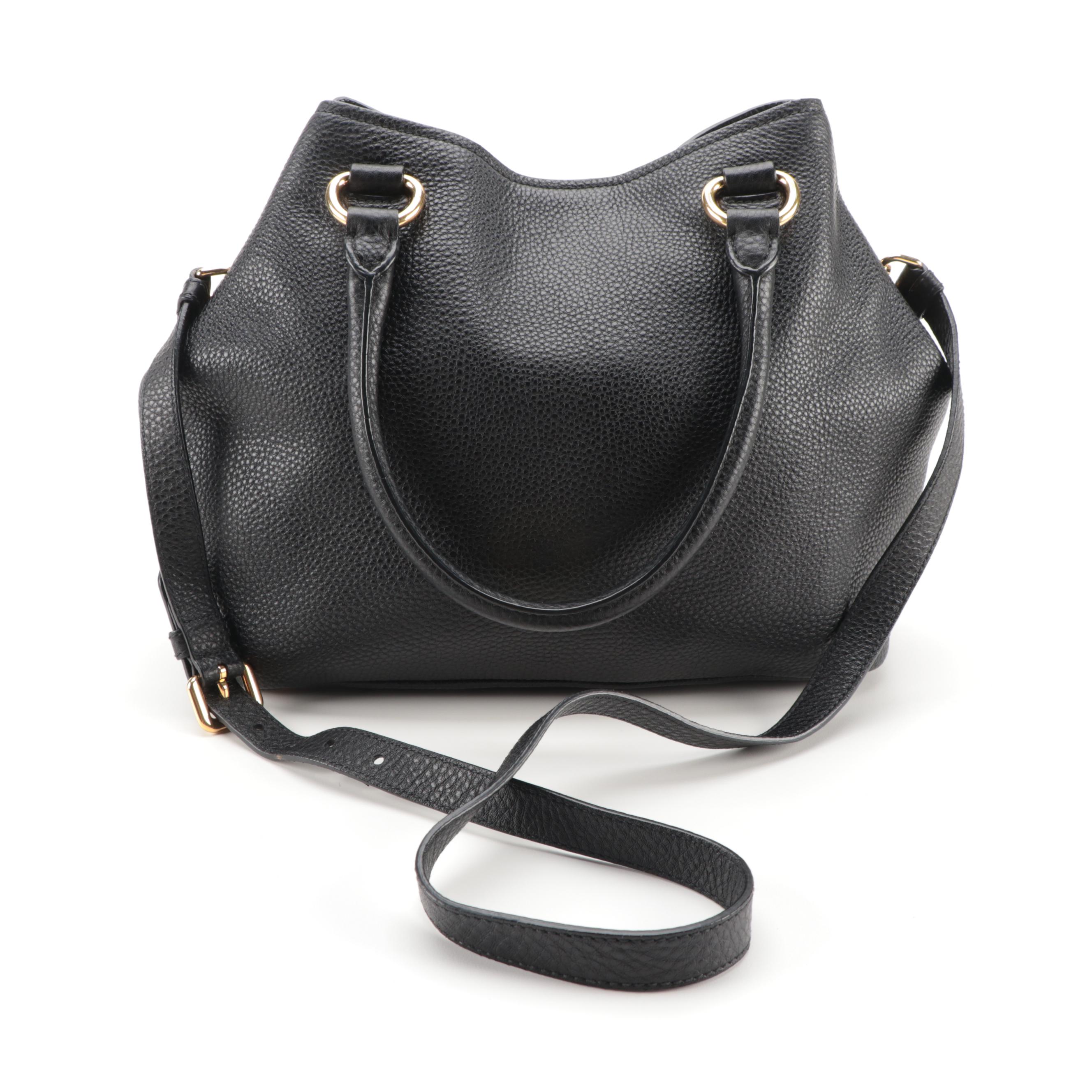 Prada Black Vitello Daino Leather Two-Way Bag