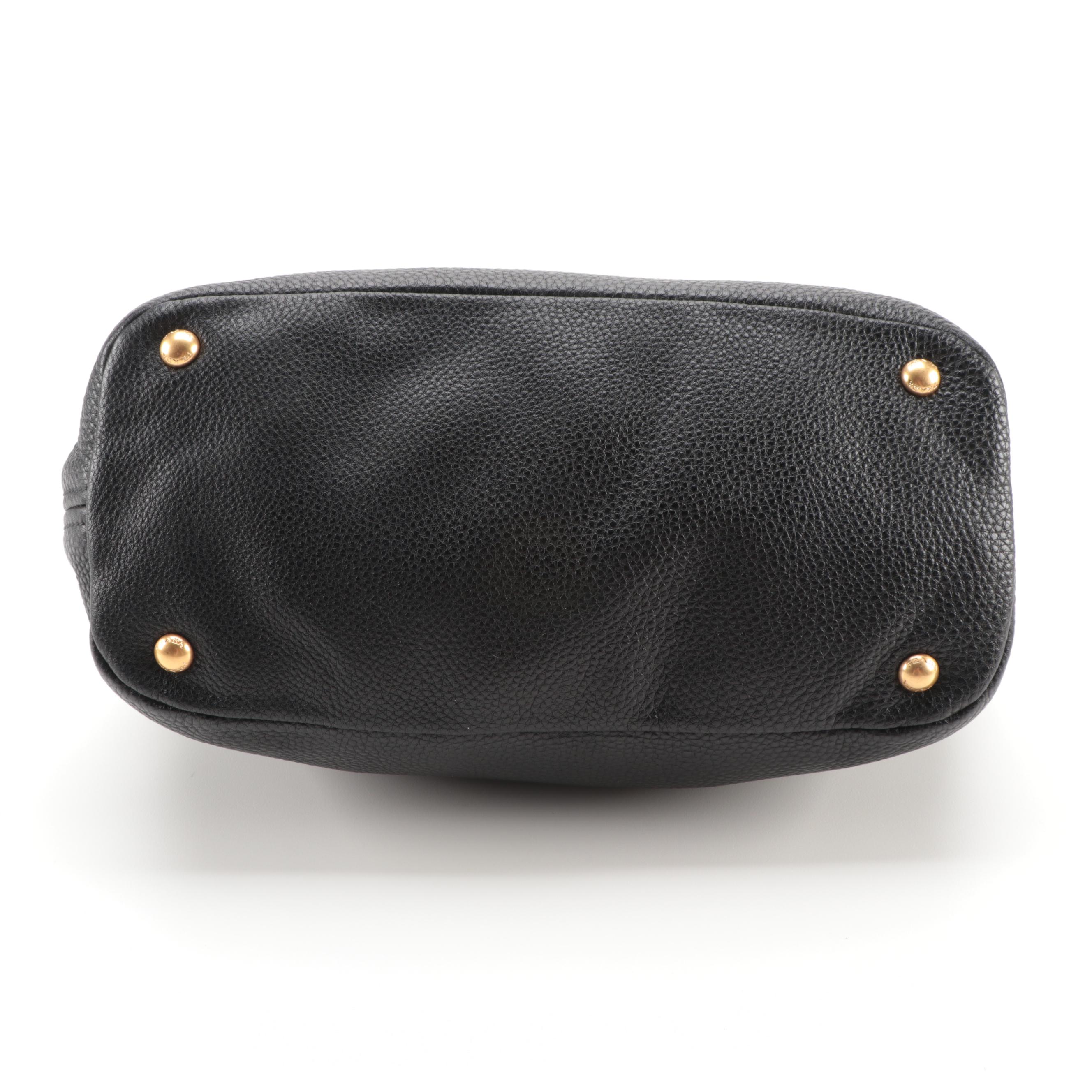 Prada Black Vitello Daino Leather Two-Way Bag