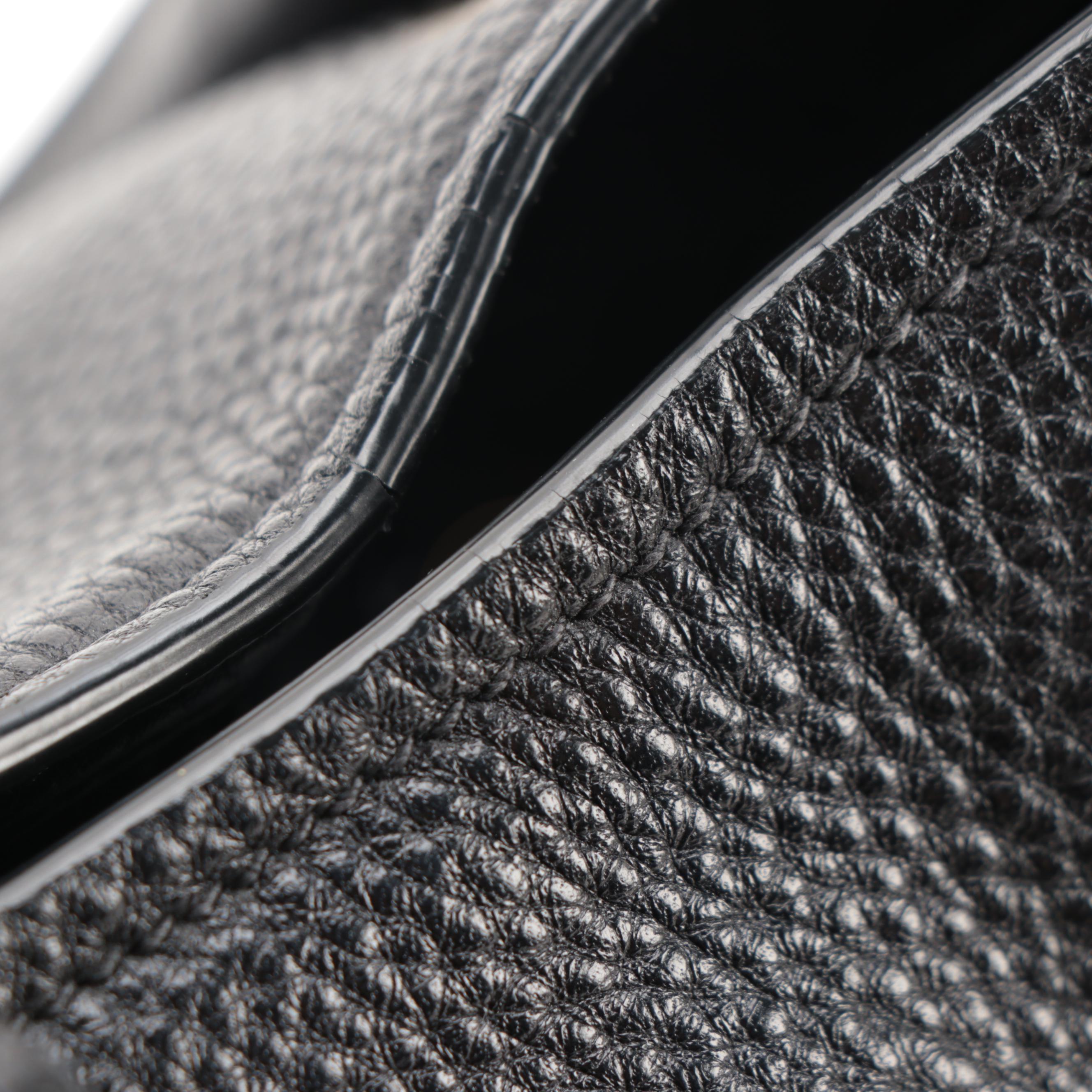 Prada Black Vitello Daino Leather Two-Way Bag