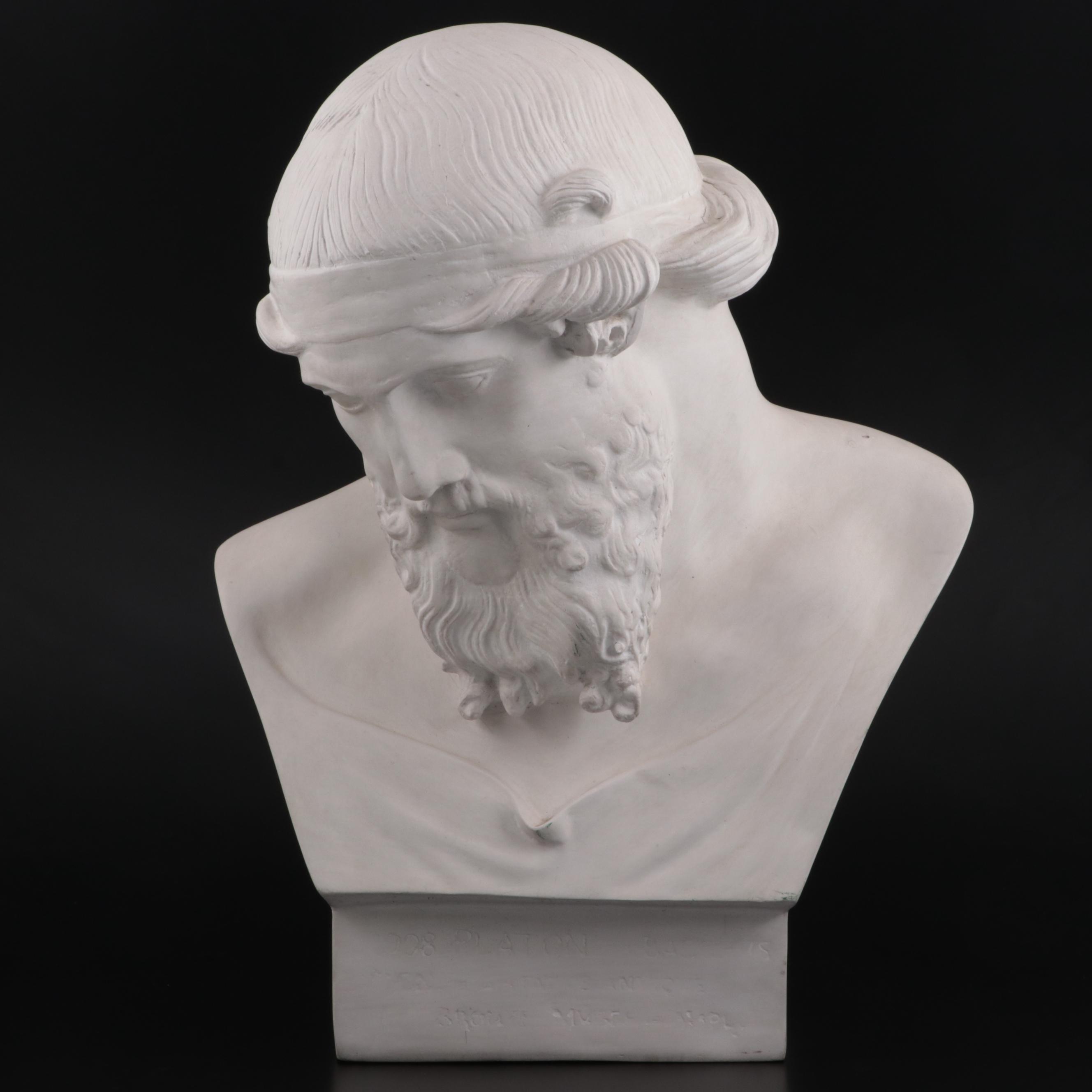 Plaster Bust of Plato After Bronze from the Villa dei Papyri, Herculaneum