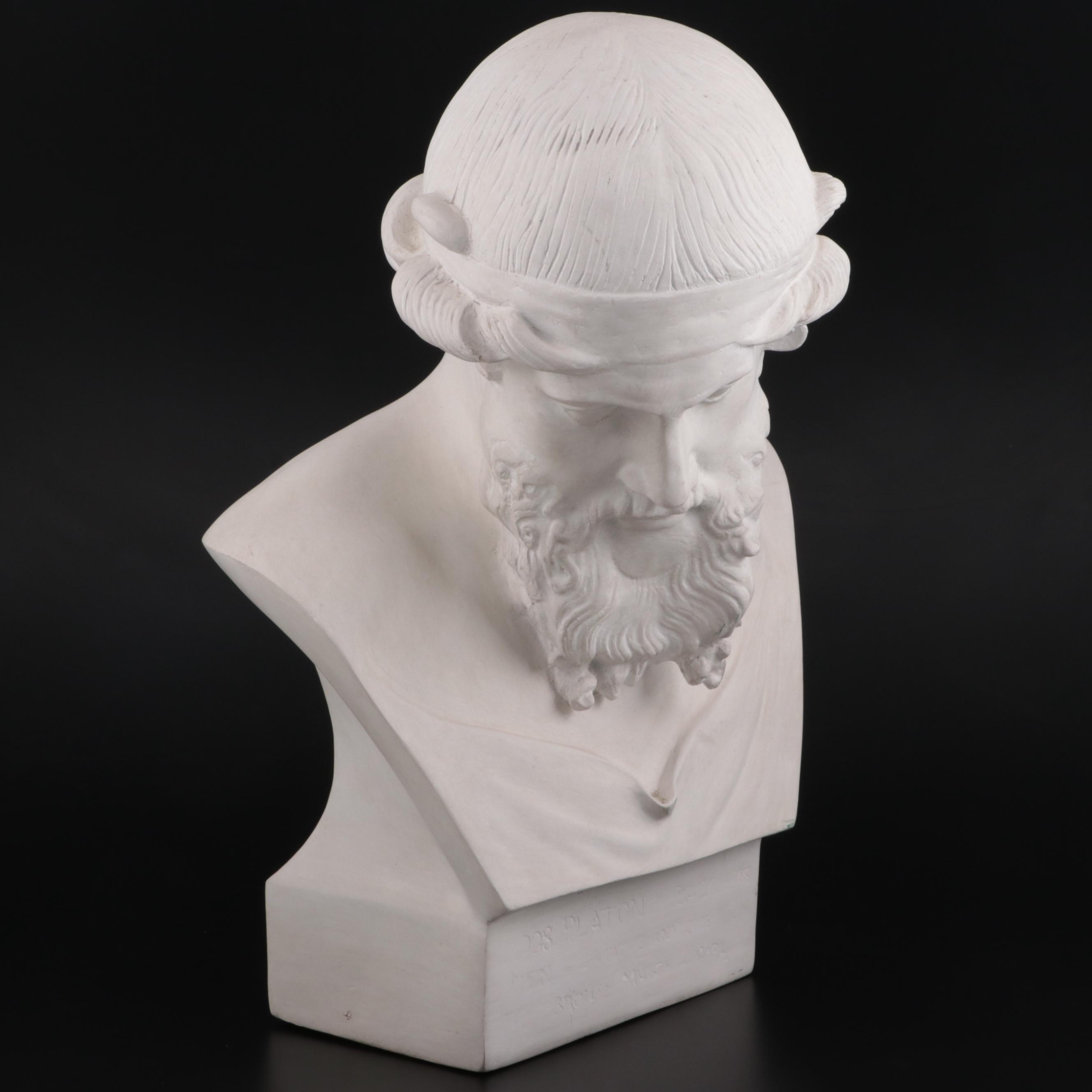 Plaster Bust of Plato After Bronze from the Villa dei Papyri, Herculaneum