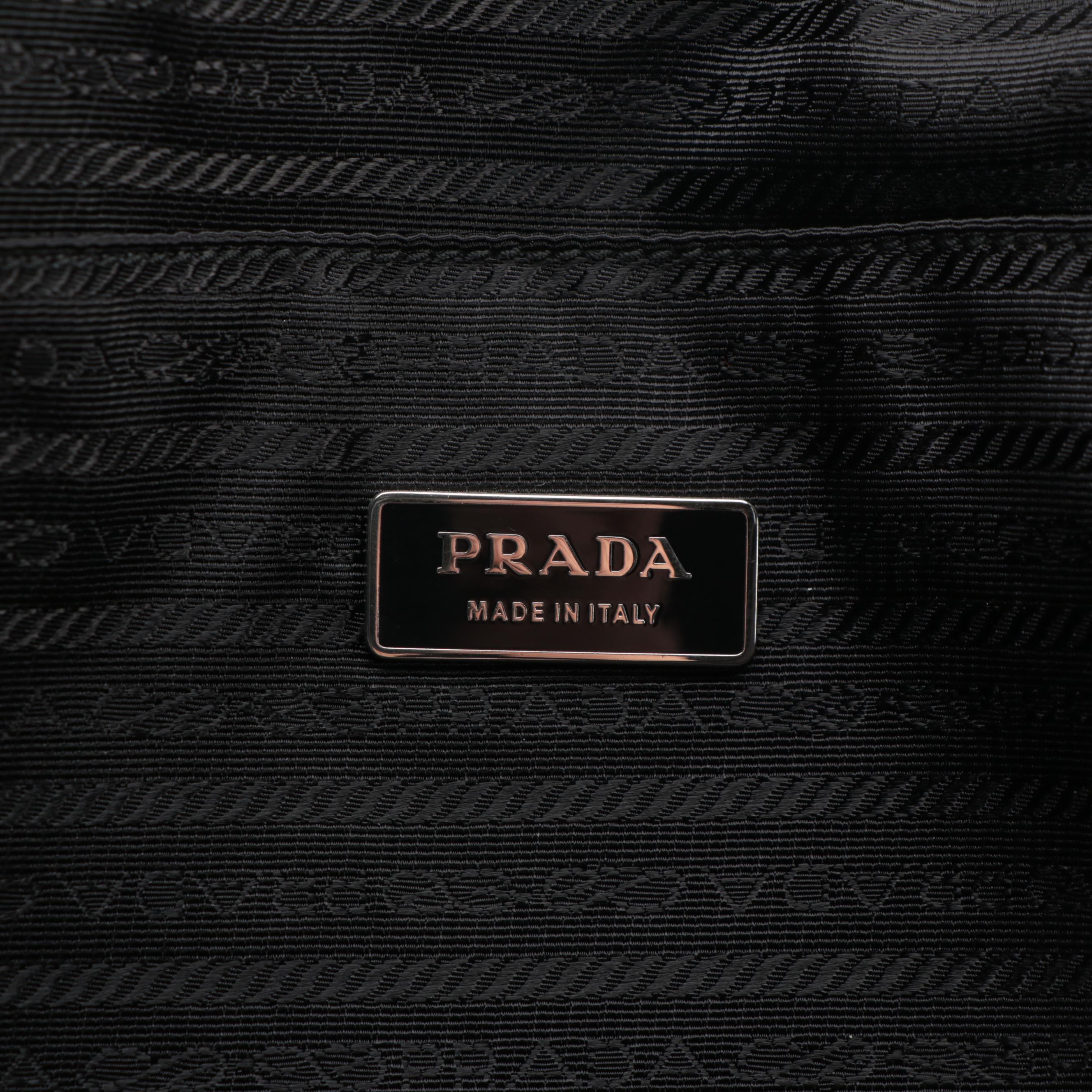 Prada Shoulder Bag in Black Nylon with Saffiano Leather Trim
