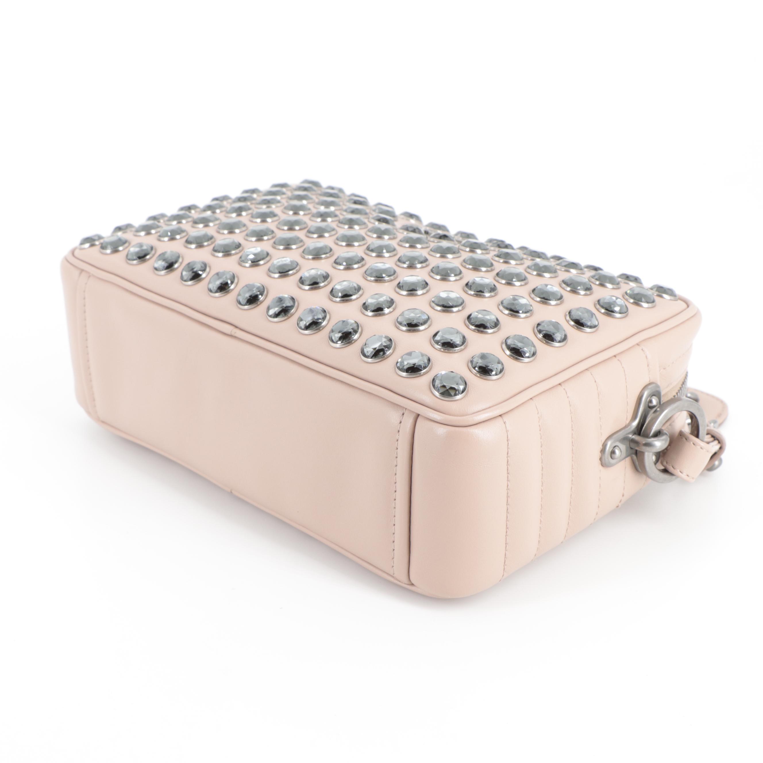 Prada Embellished Blush Leather Shoulder Bag