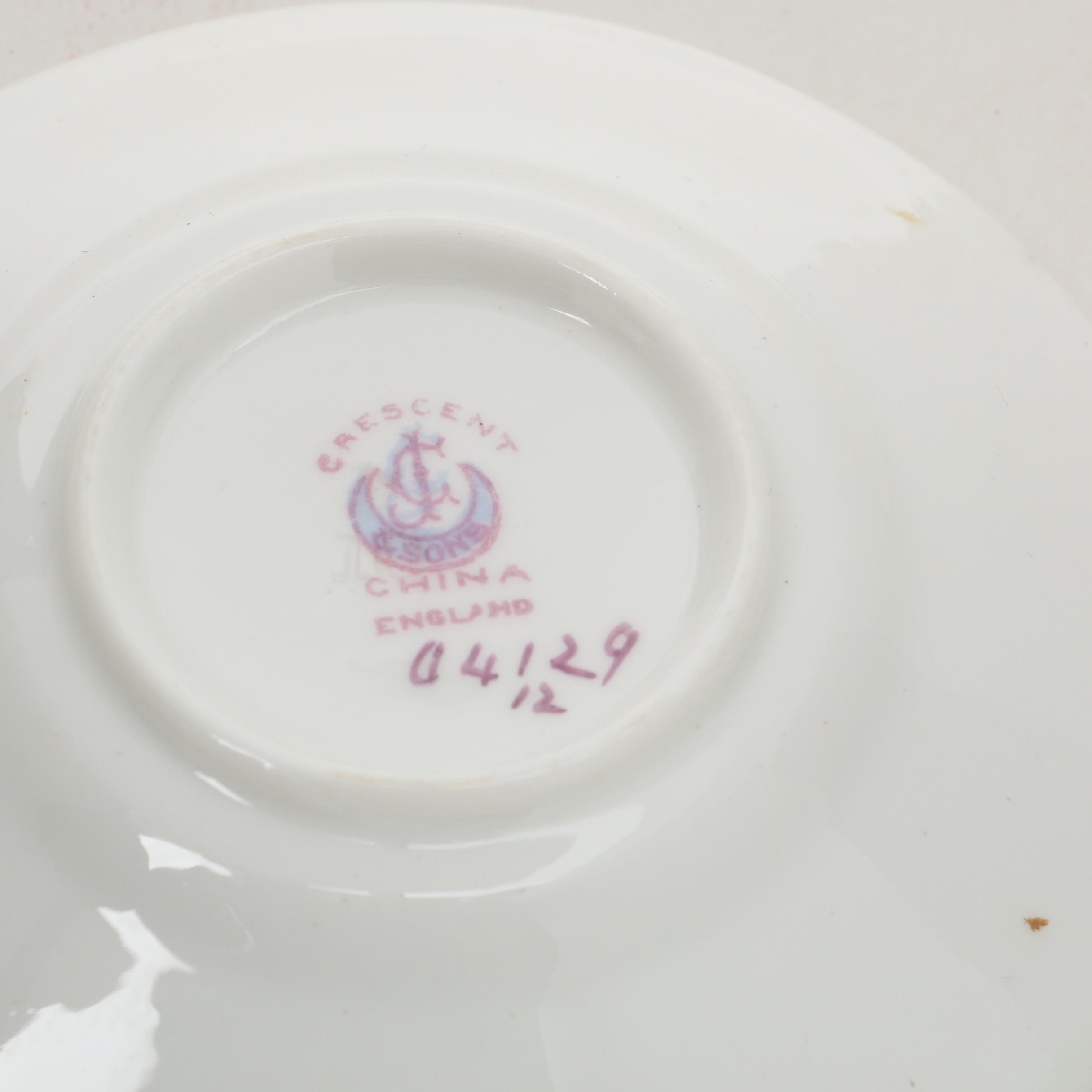 Delinières & Co. Floral Porcelain Salad Plates and Other Porcelain Tableware