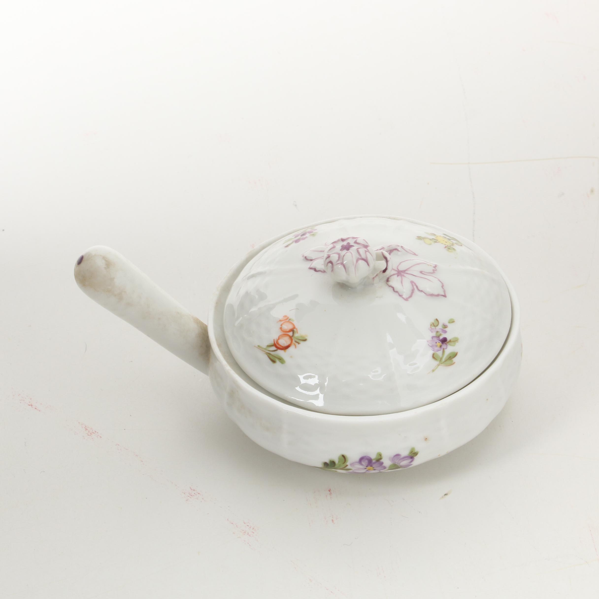 Delinières & Co. Floral Porcelain Salad Plates and Other Porcelain Tableware