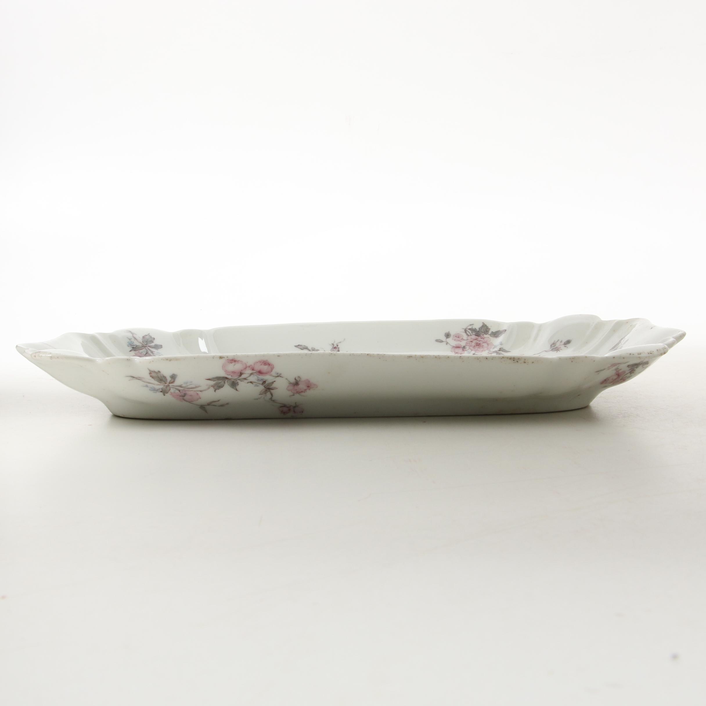 Delinières & Co. Floral Porcelain Salad Plates and Other Porcelain Tableware