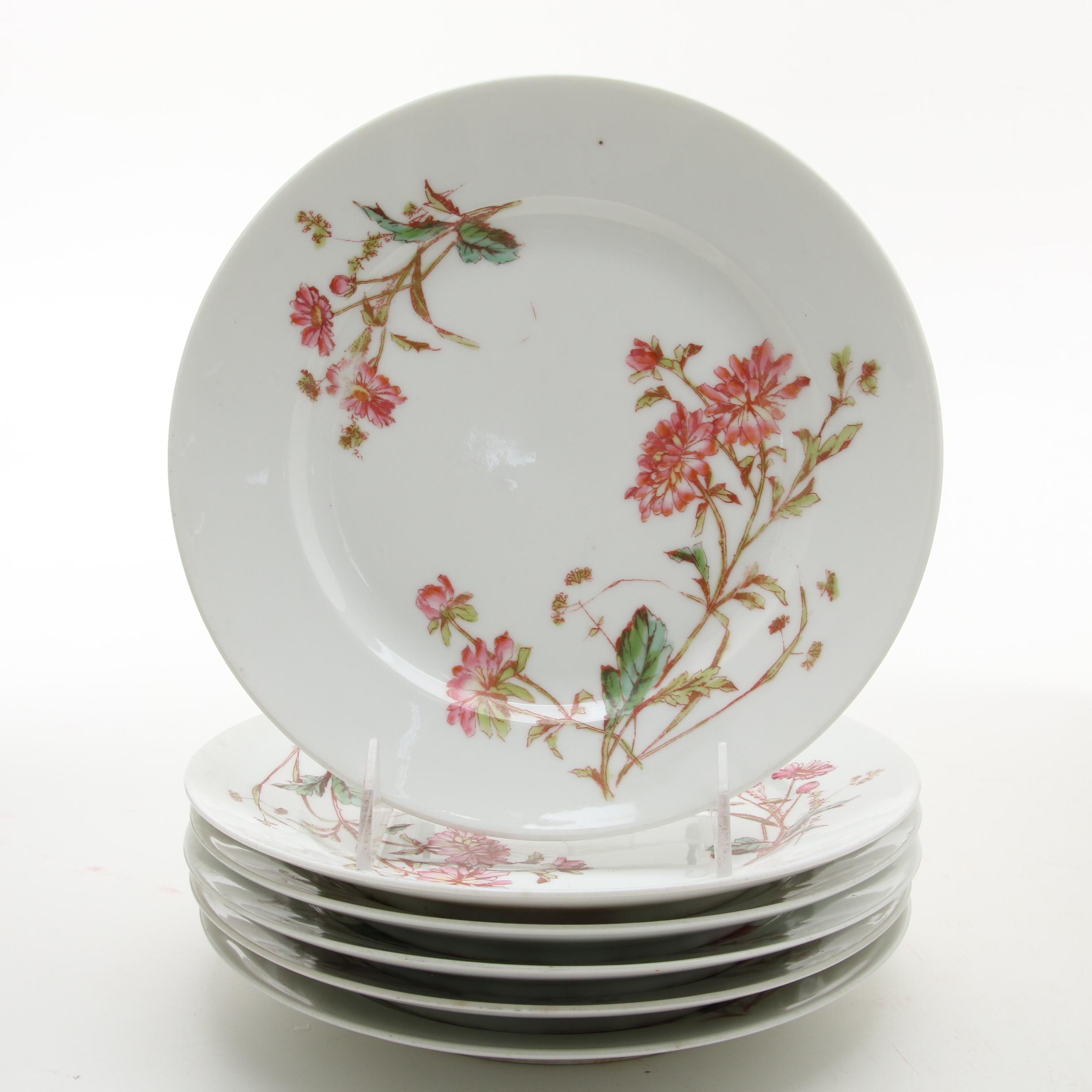 Delinières & Co. Floral Porcelain Salad Plates and Other Porcelain Tableware