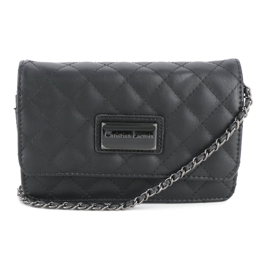 Christian Lacroix Black Quilted Vegan Leather Crossbody