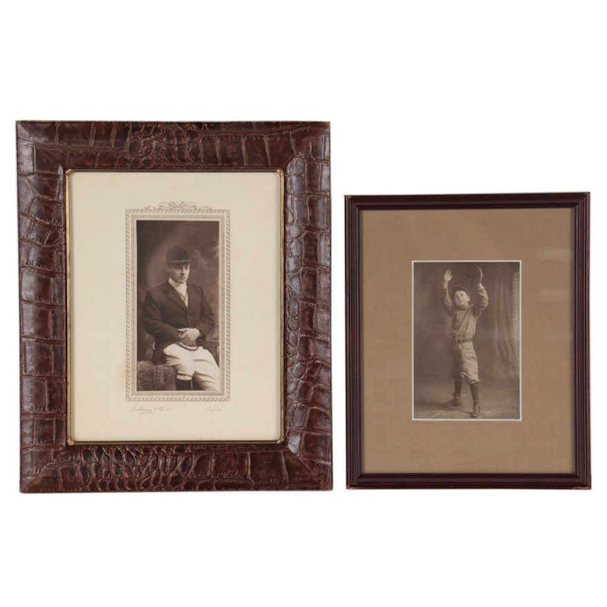 Silver Gelatin Photographs of Fencer and Baseball Player, Early-Mid 20th Century