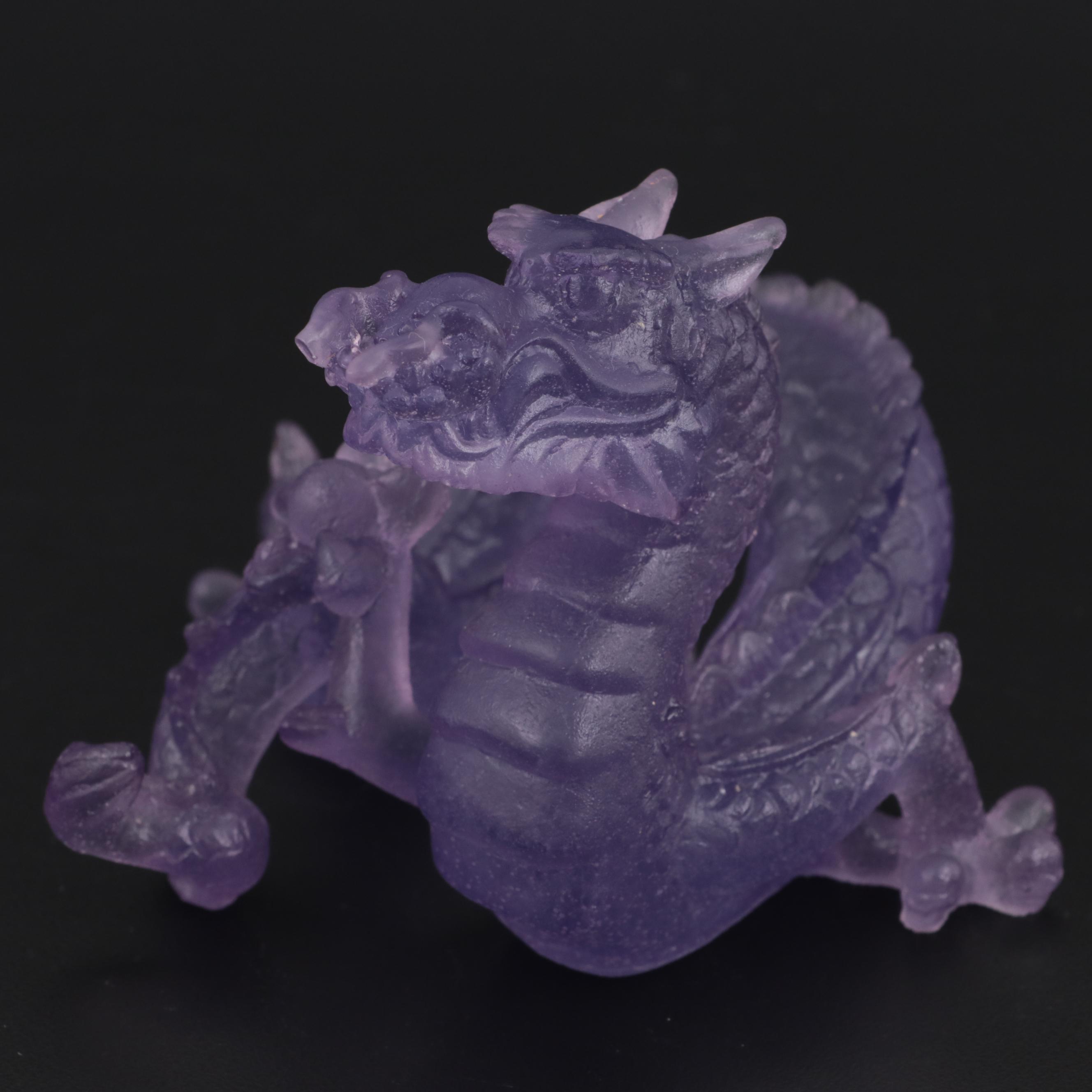 Daum Limited Edition Amethyst Pâte de Verre Dragon Figurine